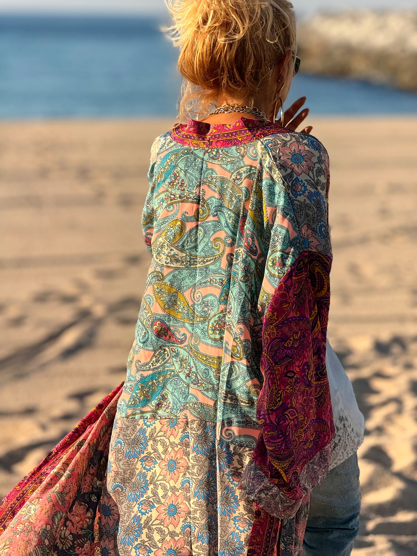 KIMONO ESTAMPADO MANGA 3/4 MULTICOLOR