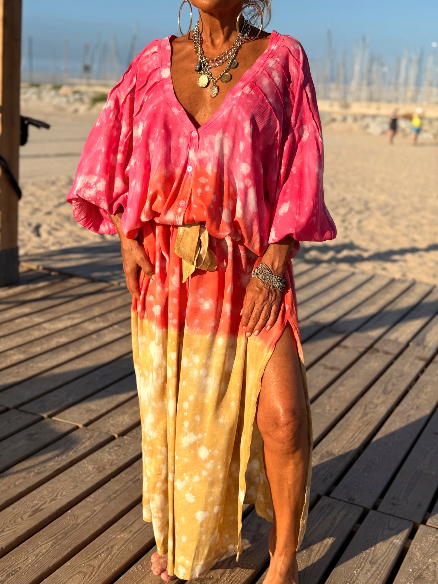 VESTIDO KAFTAN SUPER OVERSIZE MULTICOLOR