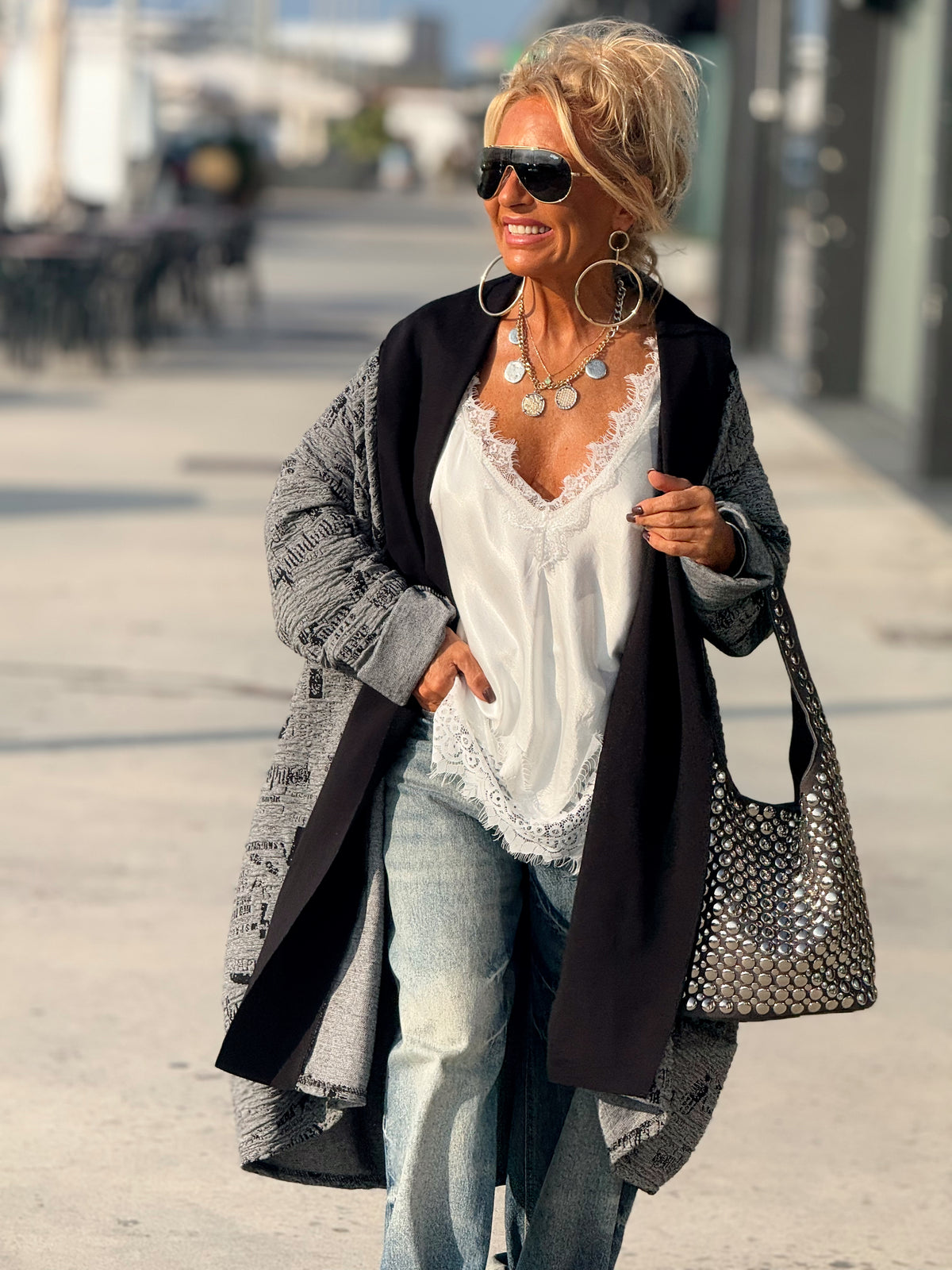 ABRIGO OVERSIZE RITA GRIS