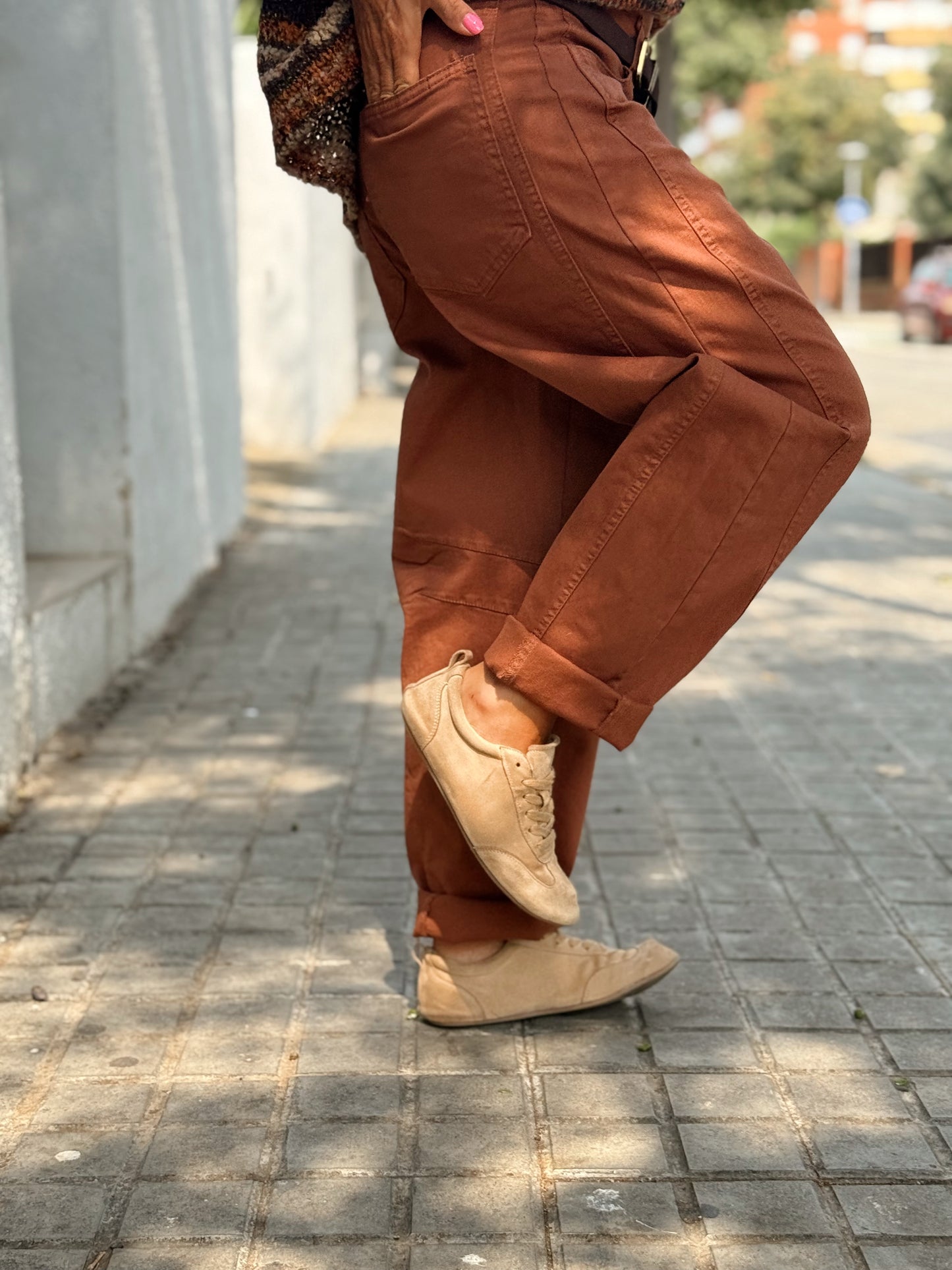 PANTALON CON CINTURÓN CAMILLE  MULTICOLOR