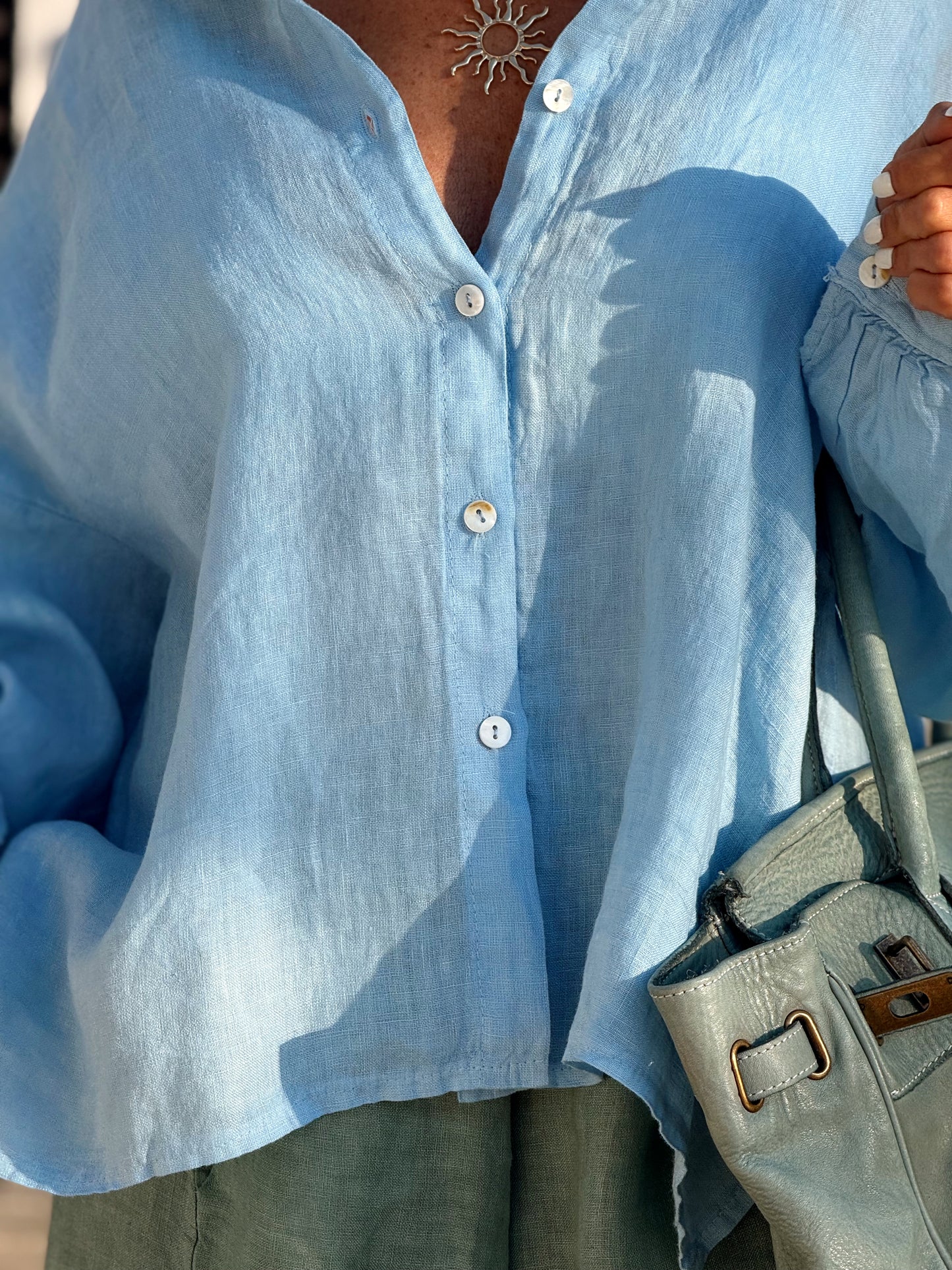 CAMISA OVERSIZE LINO LEA MULTICOLOR