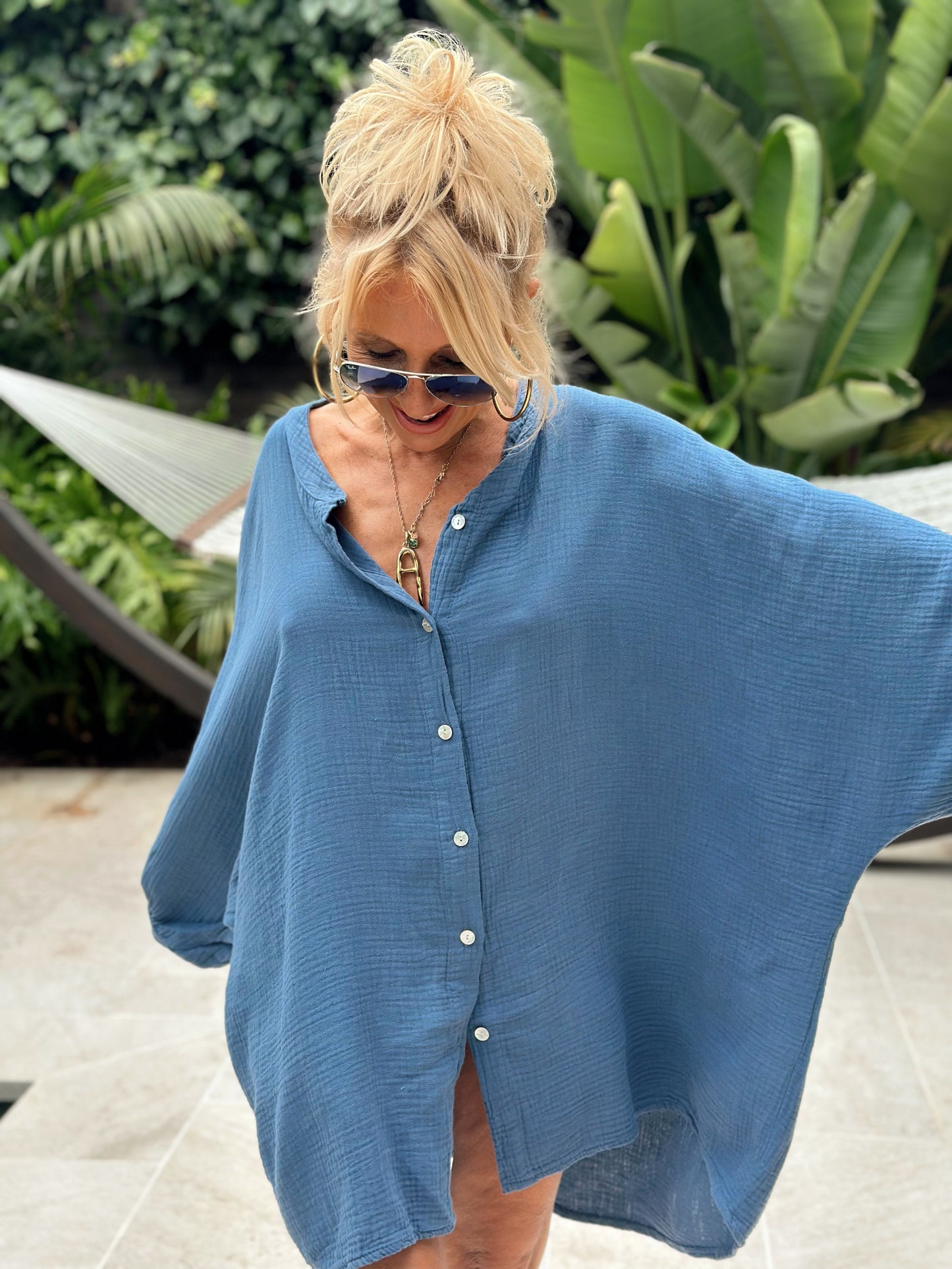 CAMISA OVERSIZE PANAL AZUL