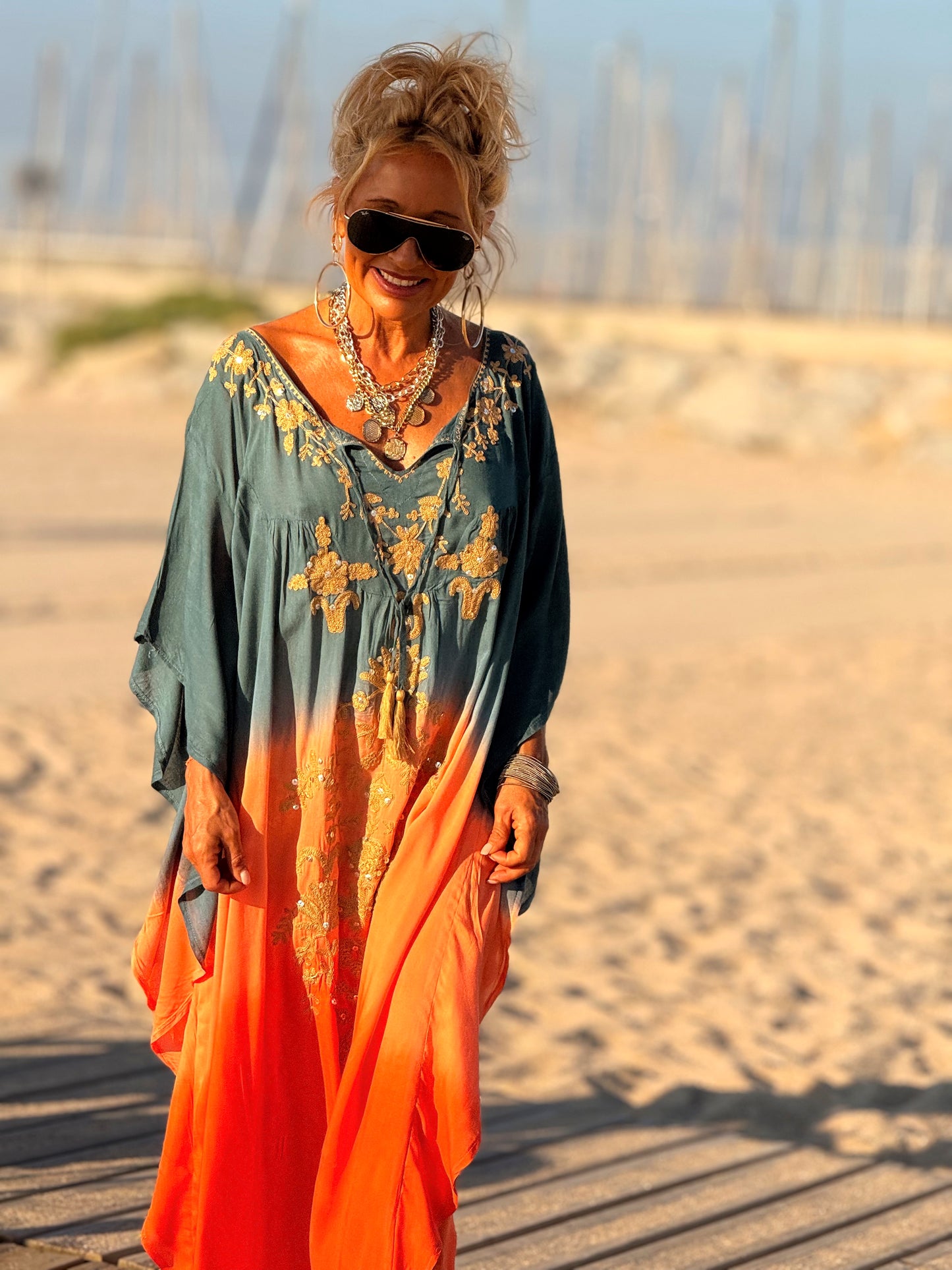 VESTIDO KAFTAN MIKONOS MULTICOLOR