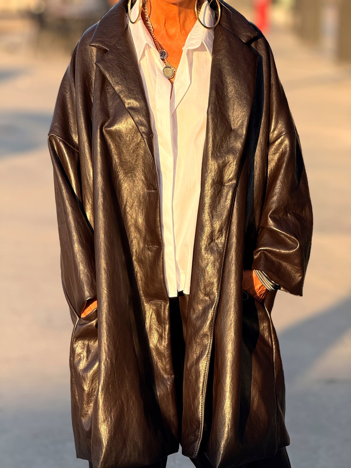 CHAQUETA OVERSIZE POLIPIEL MULTICOLOR