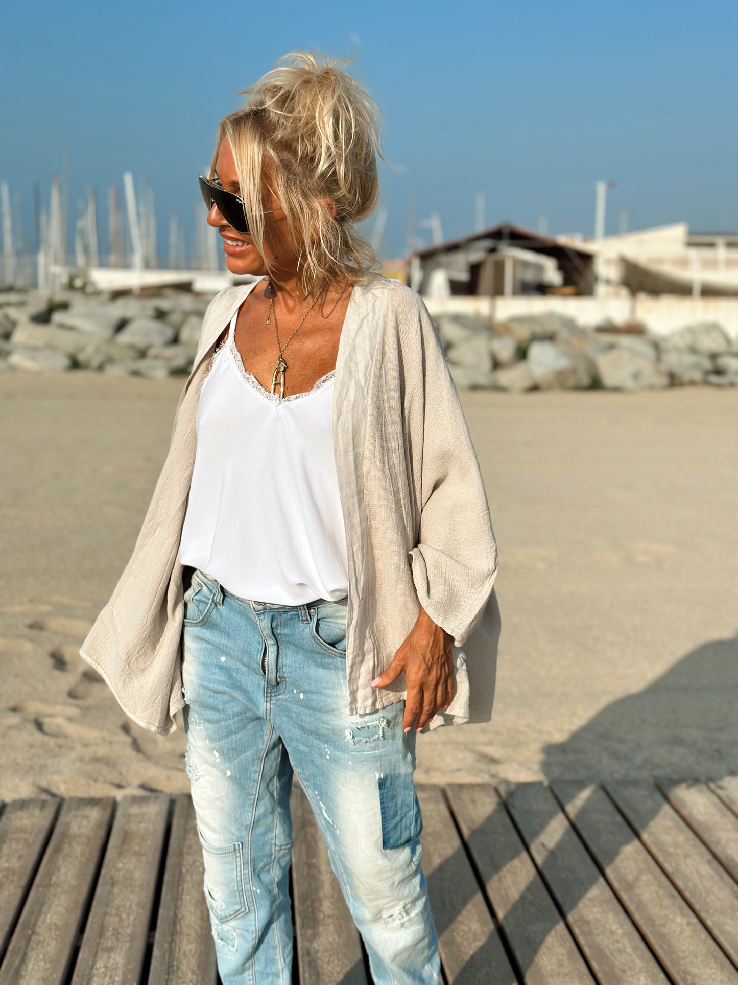 KIMONO CORTO OVERSIZE NOEMIA CRUDI