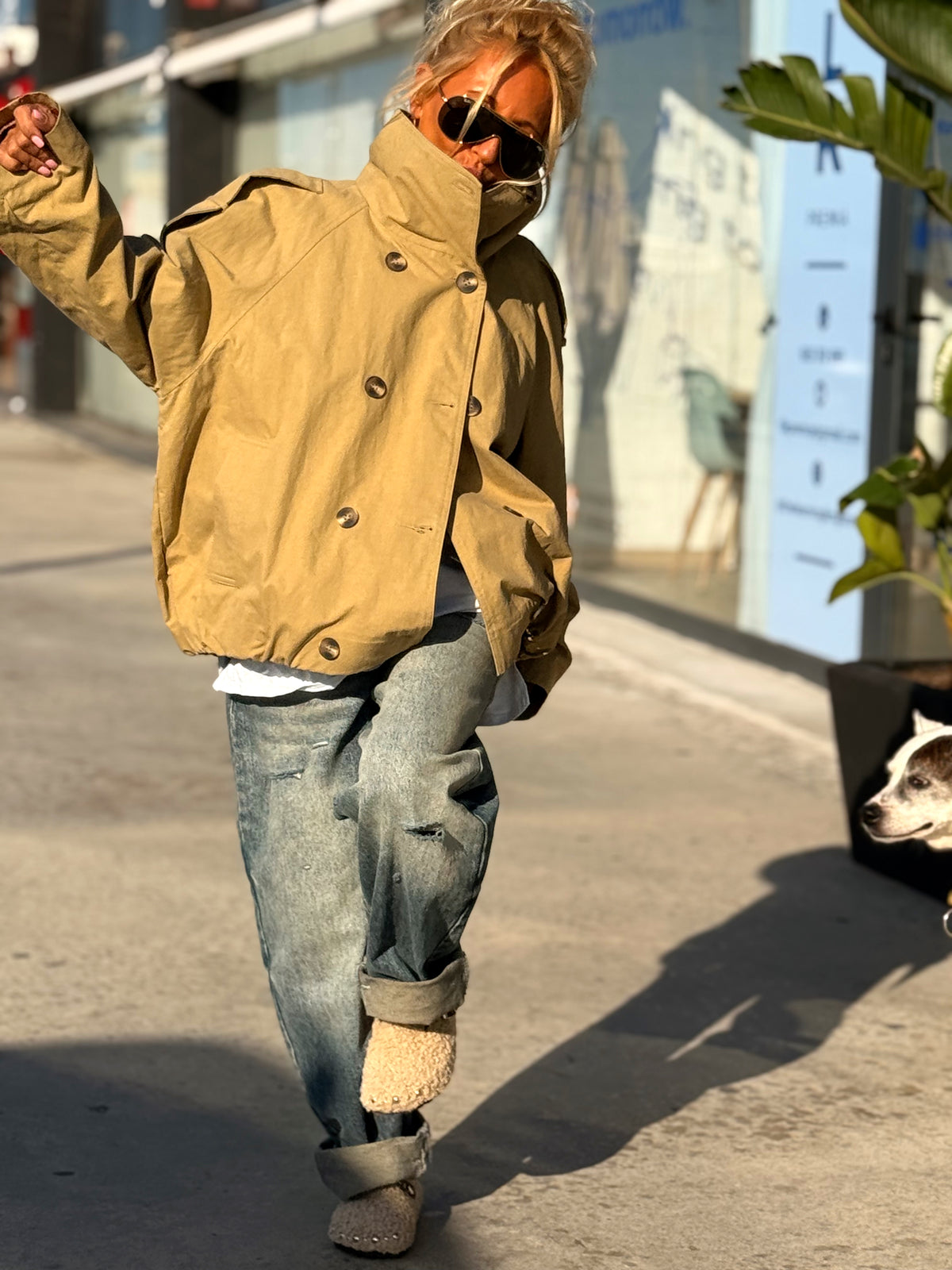 CHAQUETA FORRADA BEIGE