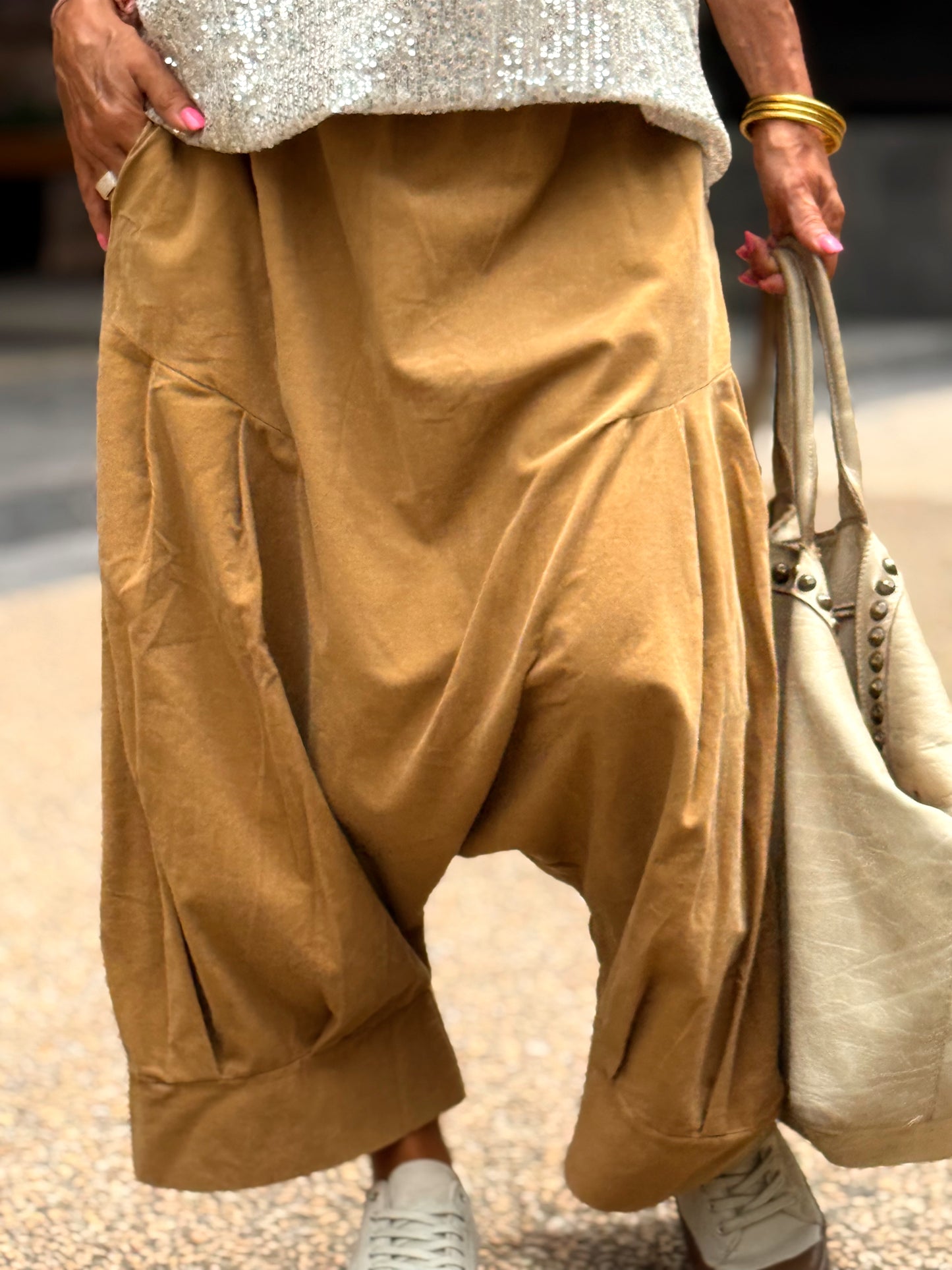 PANTALONES PANA CROPPED BAGGY OVERSIZE MULTICOLOR