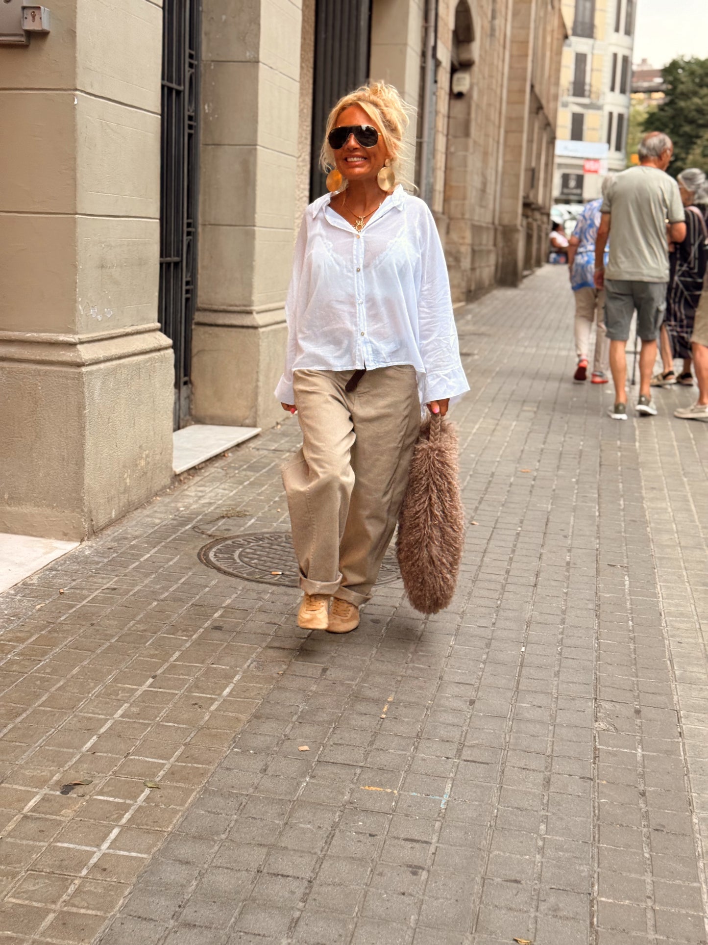 PANTALON CON CINTURÓN CAMILLE  MULTICOLOR