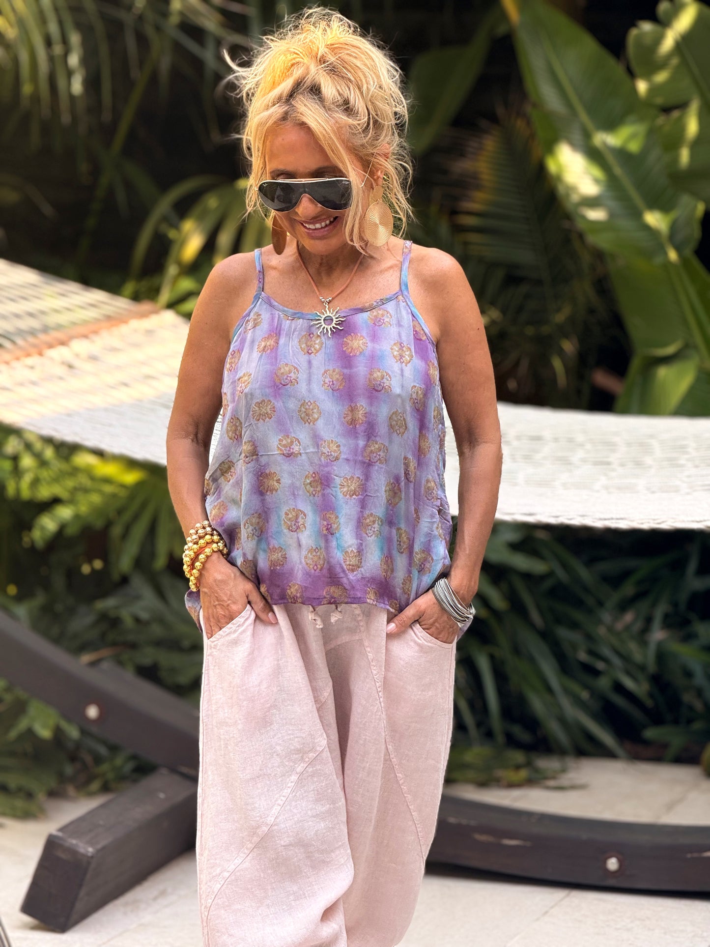TOP TIRANTES CREPE SEDA INDY MULTICOLOR