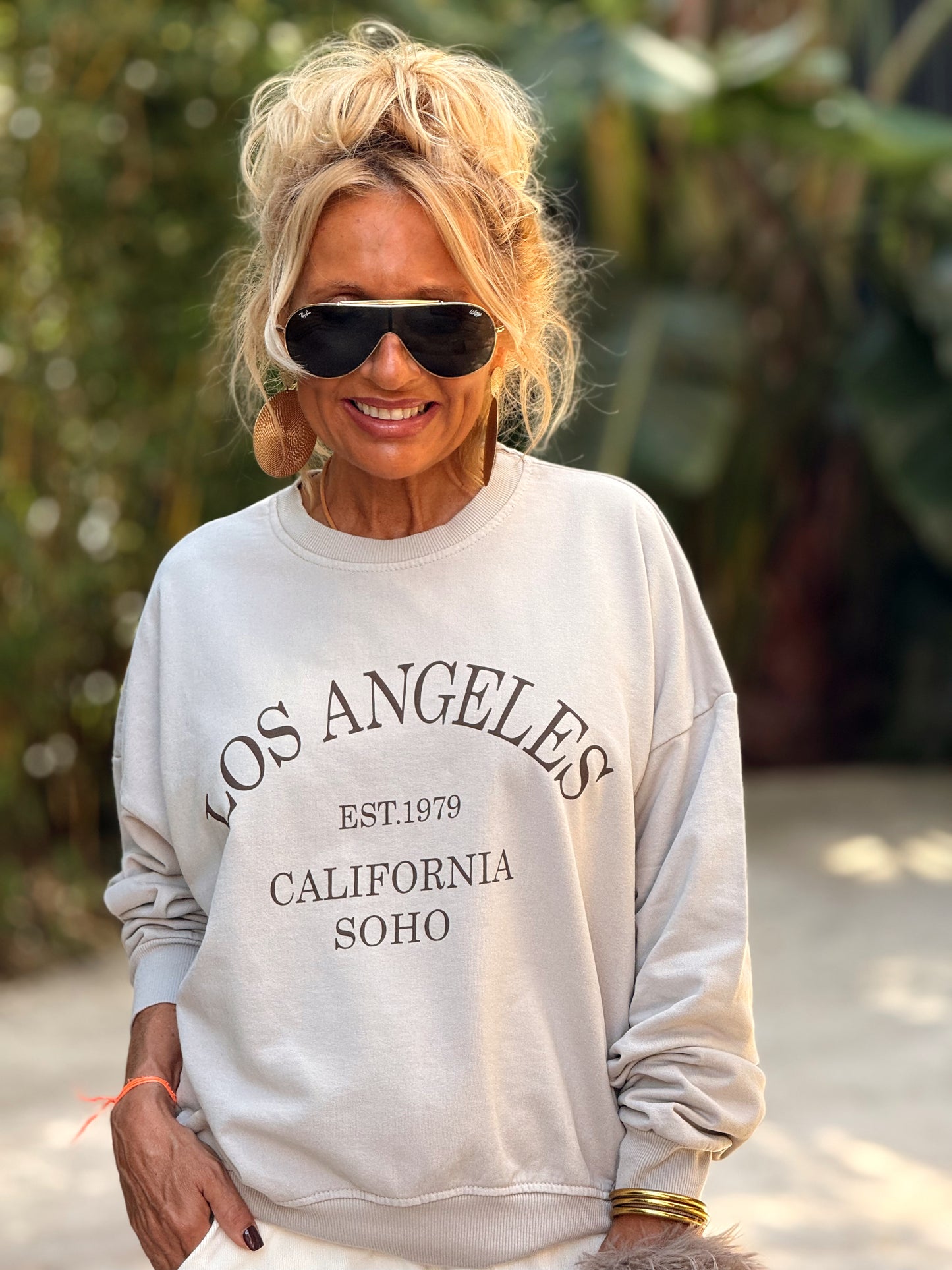 SUDADERA LOS ANGELES BEIGE