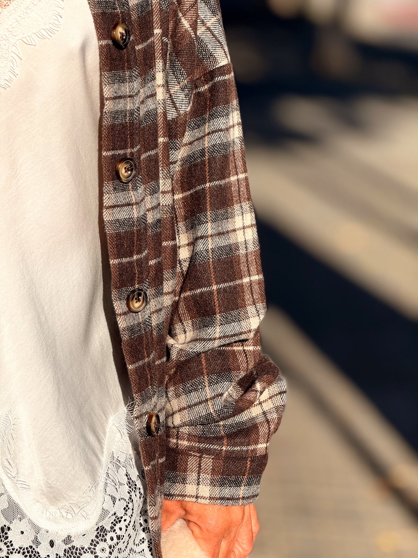 CAMISA CUADROS TITA MARRÓN