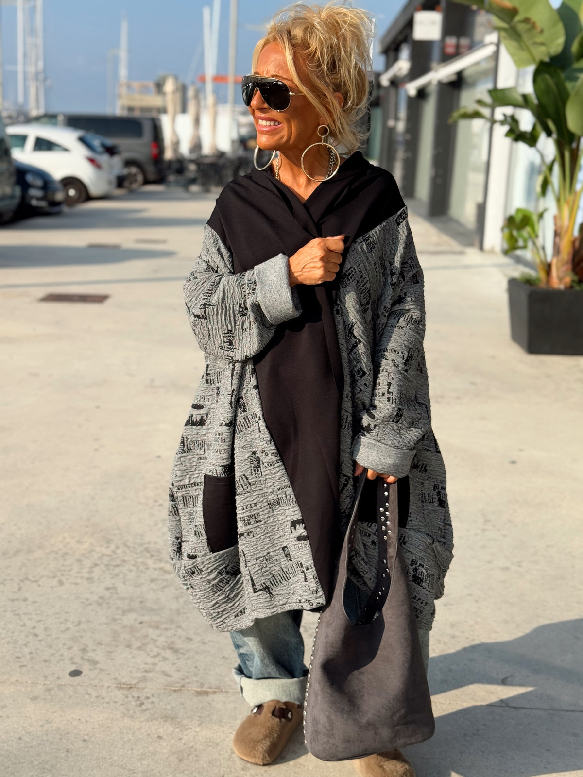ABRIGO OVERSIZE RITA GRIS