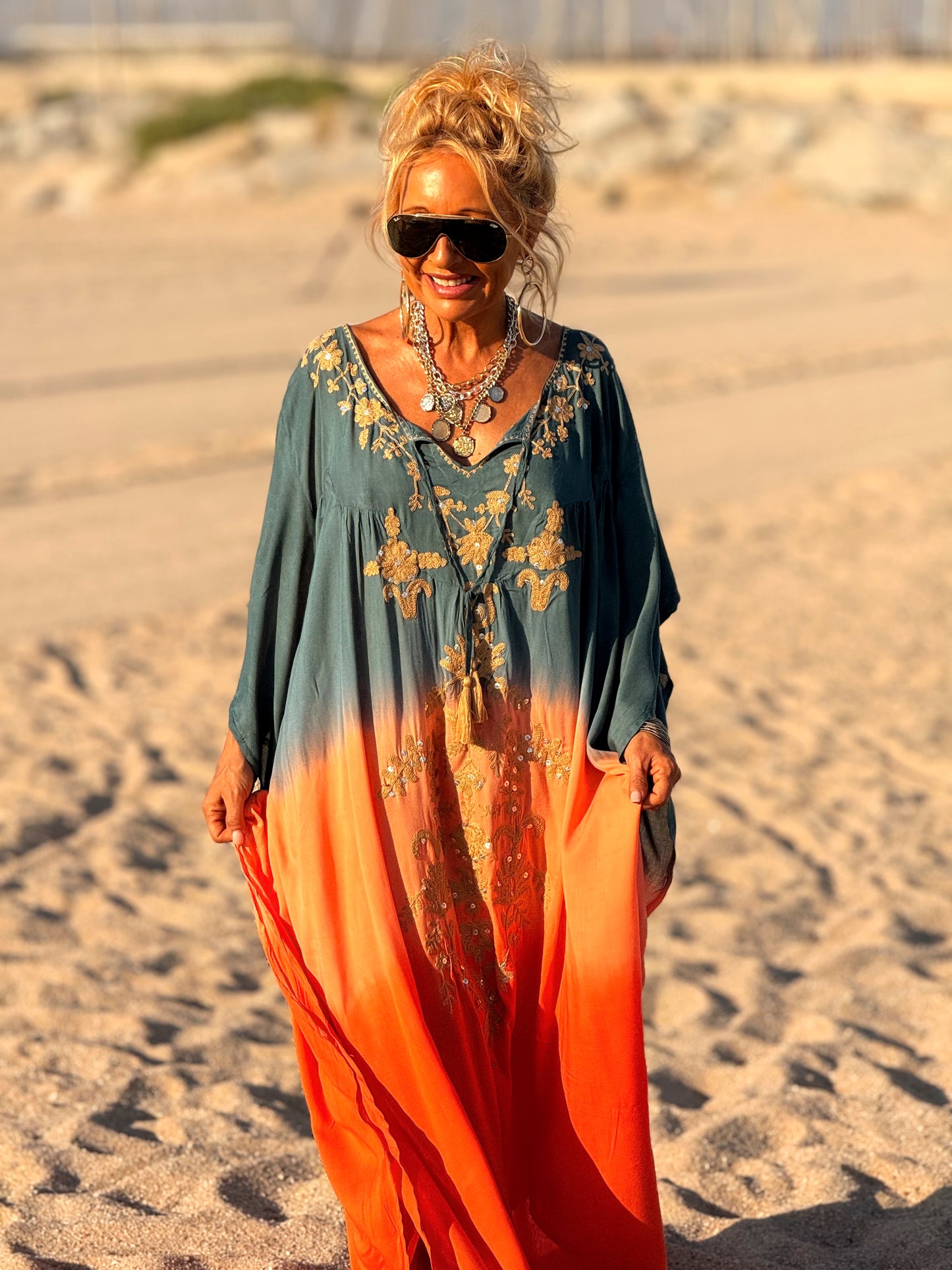 VESTIDO KAFTAN MIKONOS MULTICOLOR