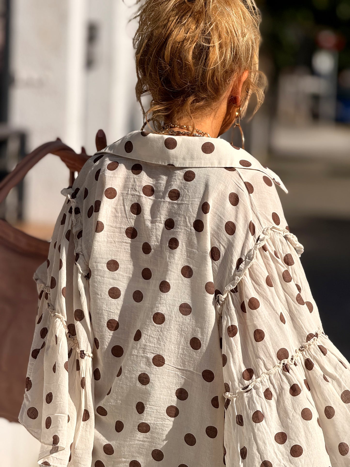 CAMISA CORTA LUNARES MULTICOLOR
