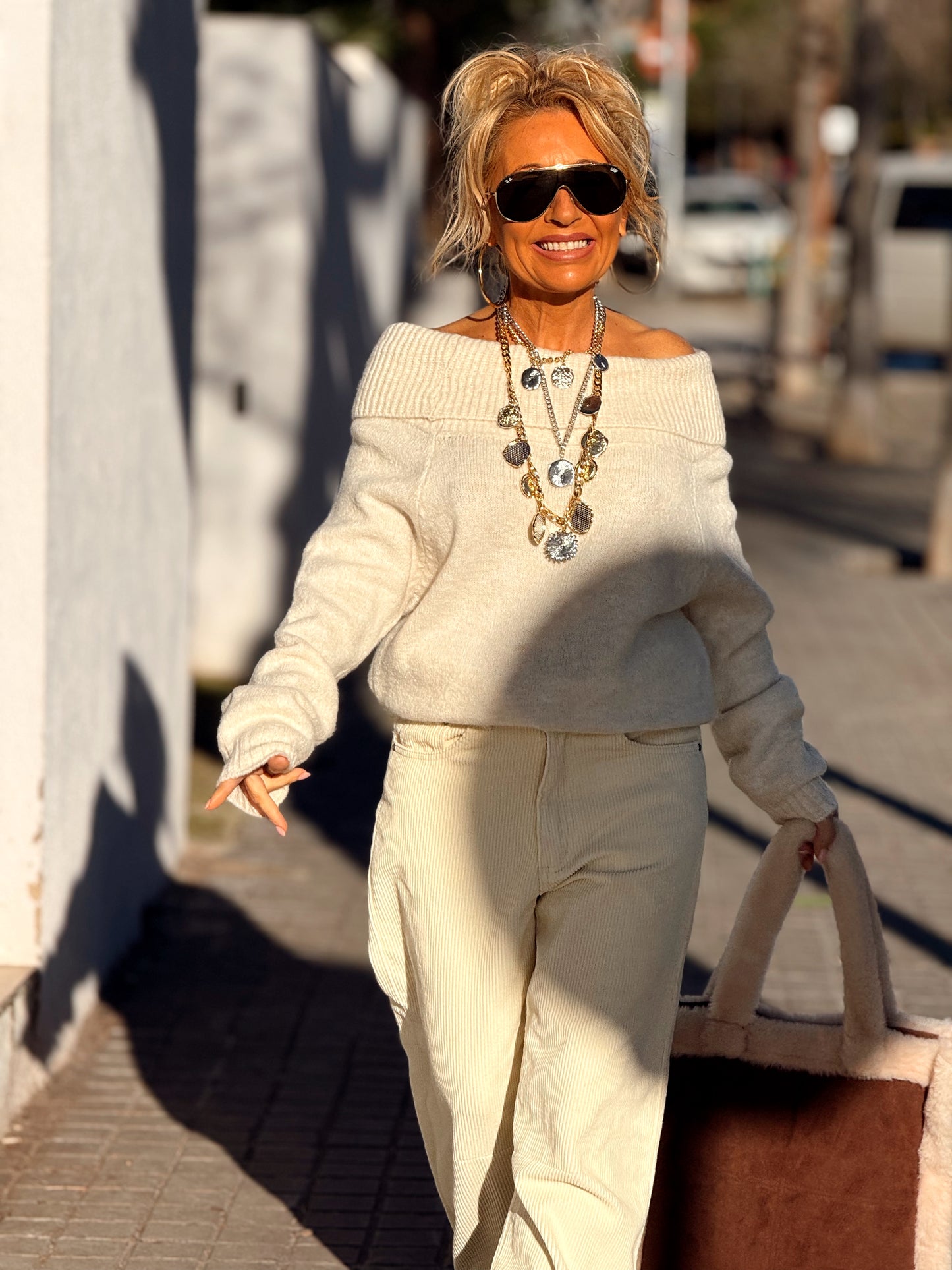 JERSEY DE PUNTO BARDOT MULTICOLOR