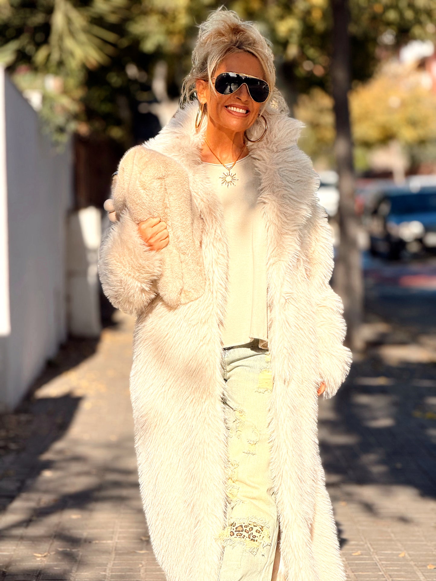 ABRIGO PELO SINTÉTICO OVERSIZE JULIA MULTICOLOR