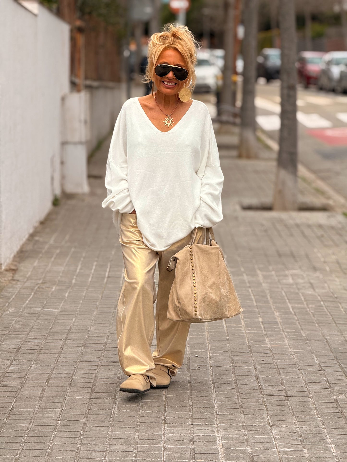 PANTALON OVERSIZE BRILLANTE MULTICOLOR