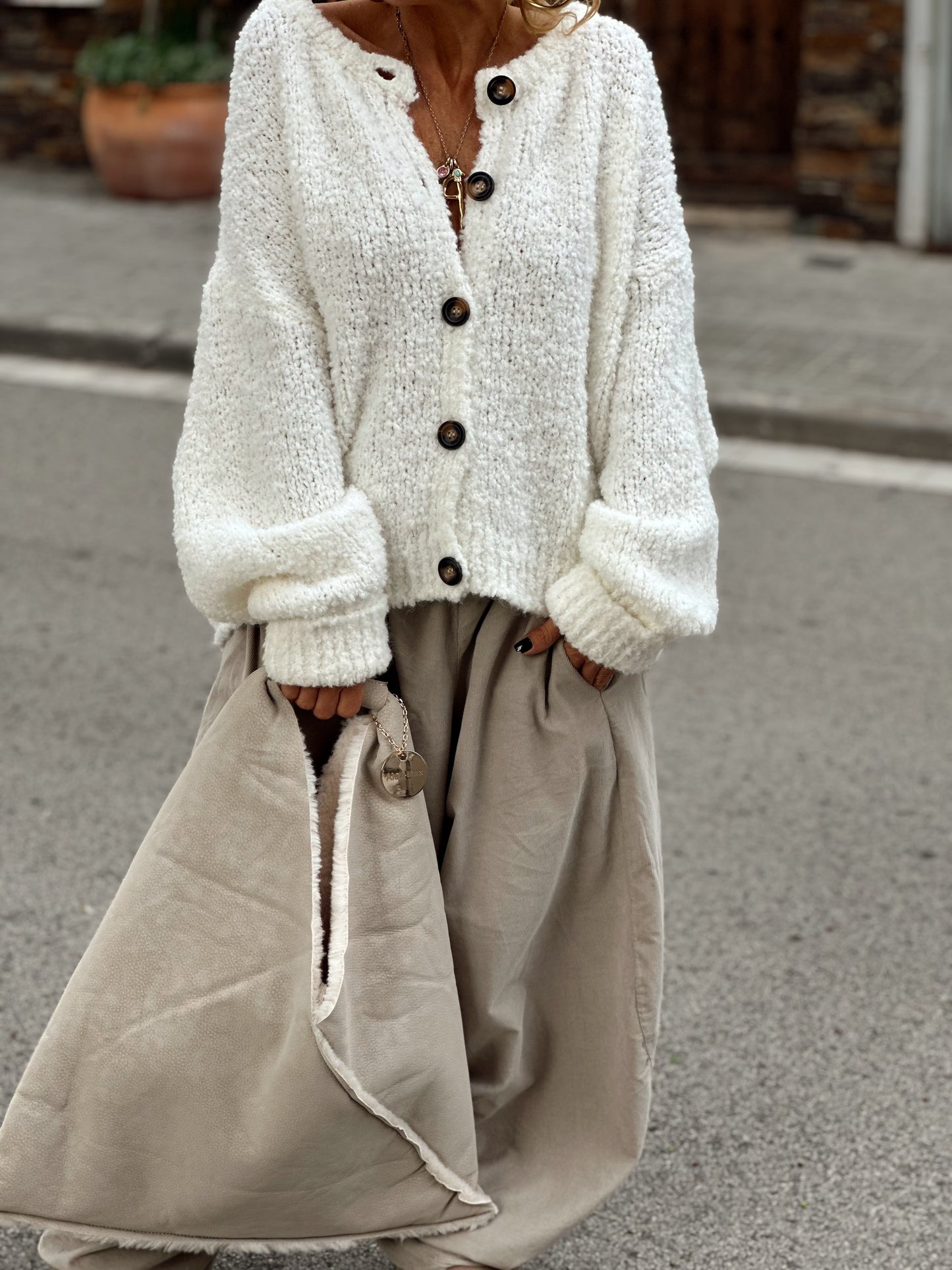 BOLSO BERLÍN PELO SINTÉTICO BLANCO