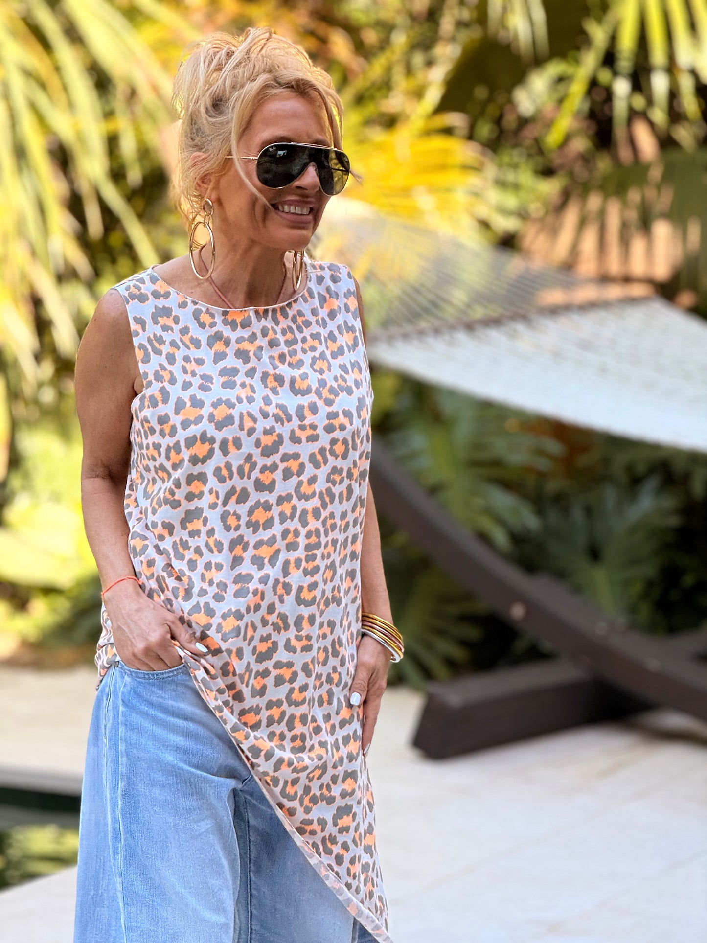 TOP ASIMÉTRICO ANIMAL PRINT