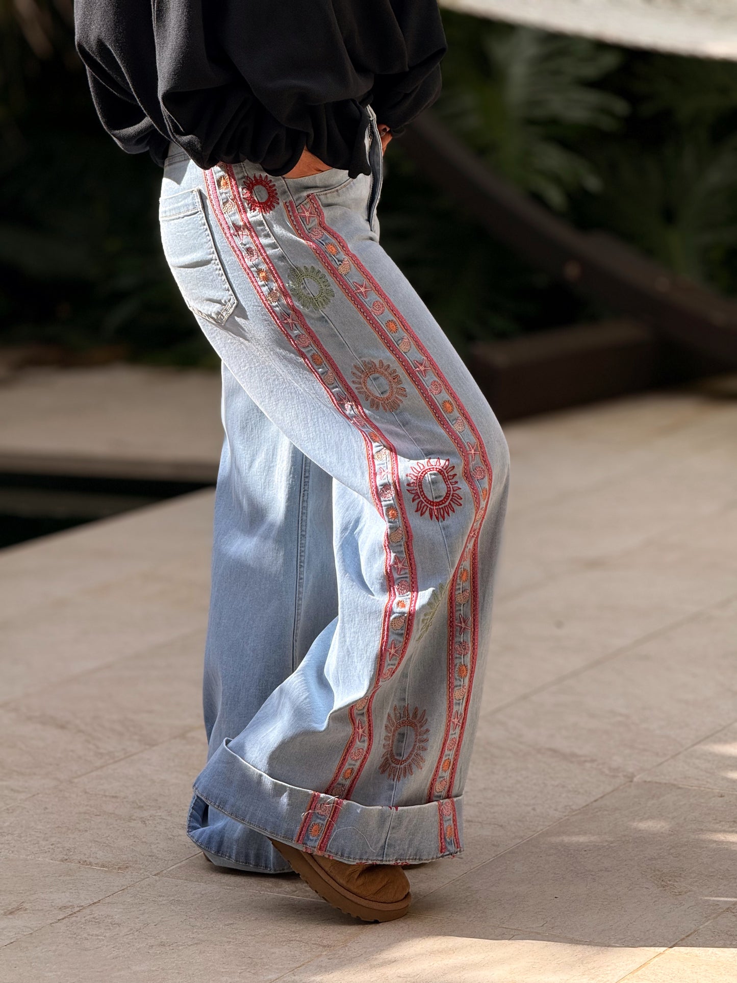 JEANS VAQUEROS HIPPIE TEJANO