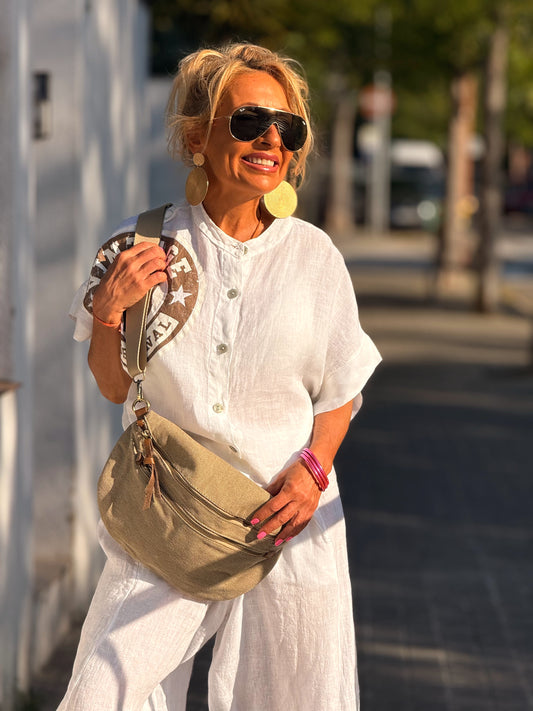 BLUSA CORTA LINO VINTAGE BLANCO