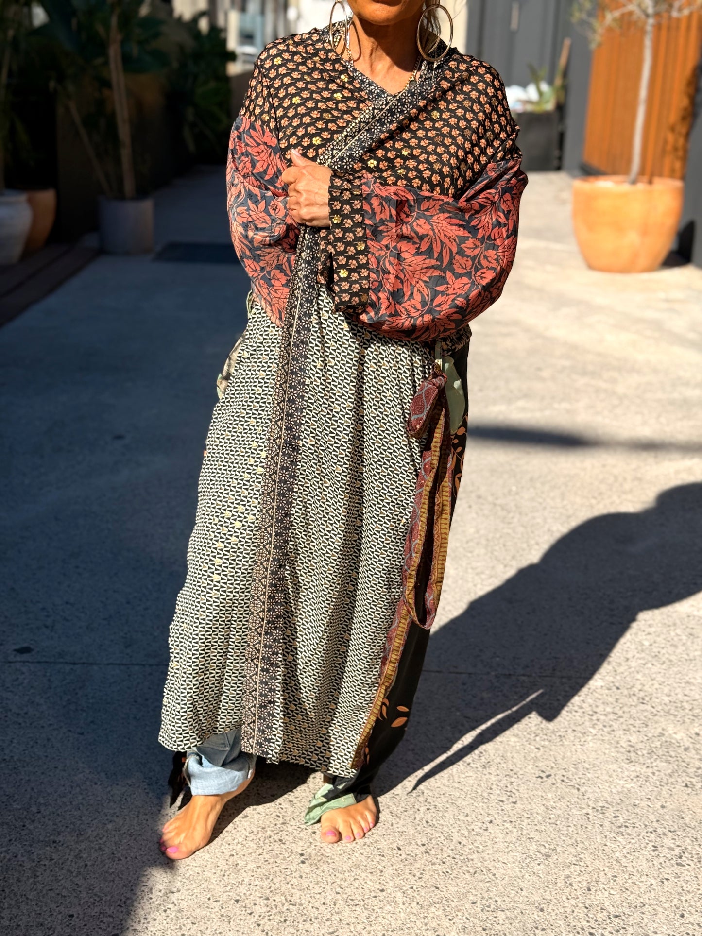 KIMONO ESTAMPADO MANGA 3/4 MULTICOLOR
