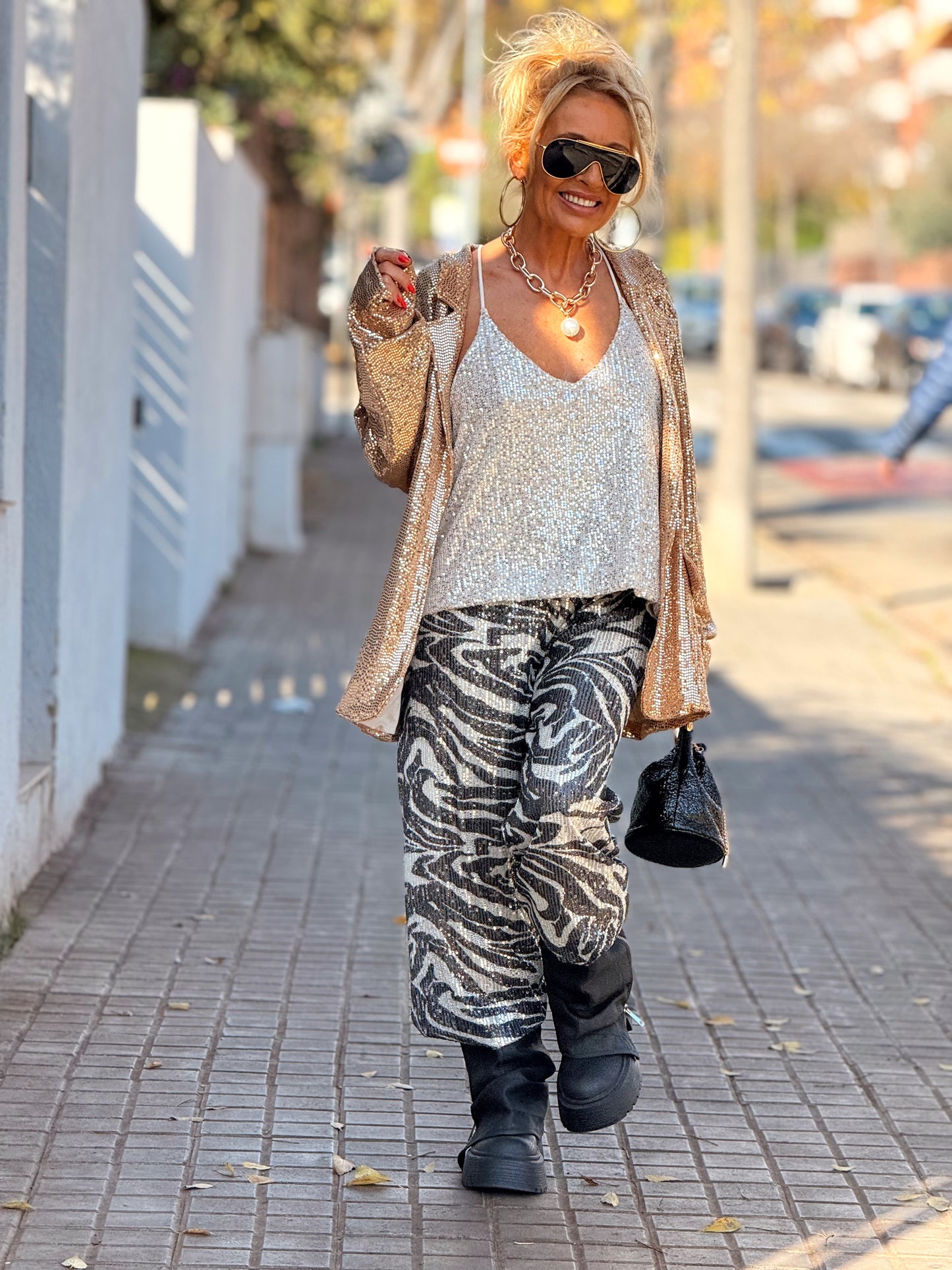 PANTALÓN LENTEJUELAS ZEBRA