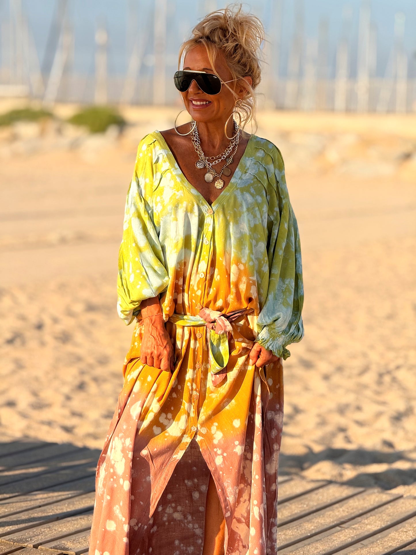 VESTIDO KAFTAN SUPER OVERSIZE MULTICOLOR