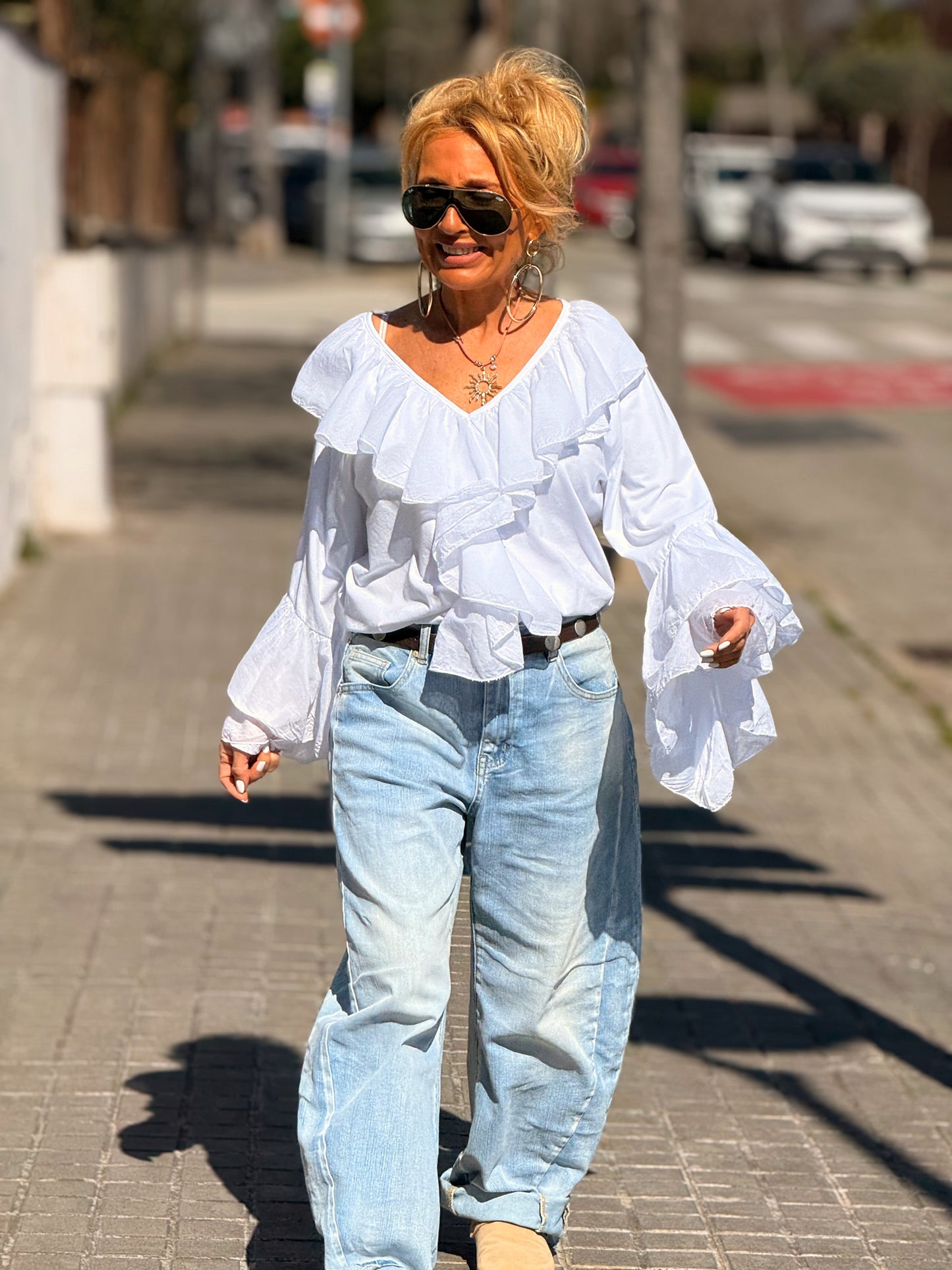 BLUSA VOLANTE MULTICOLOR