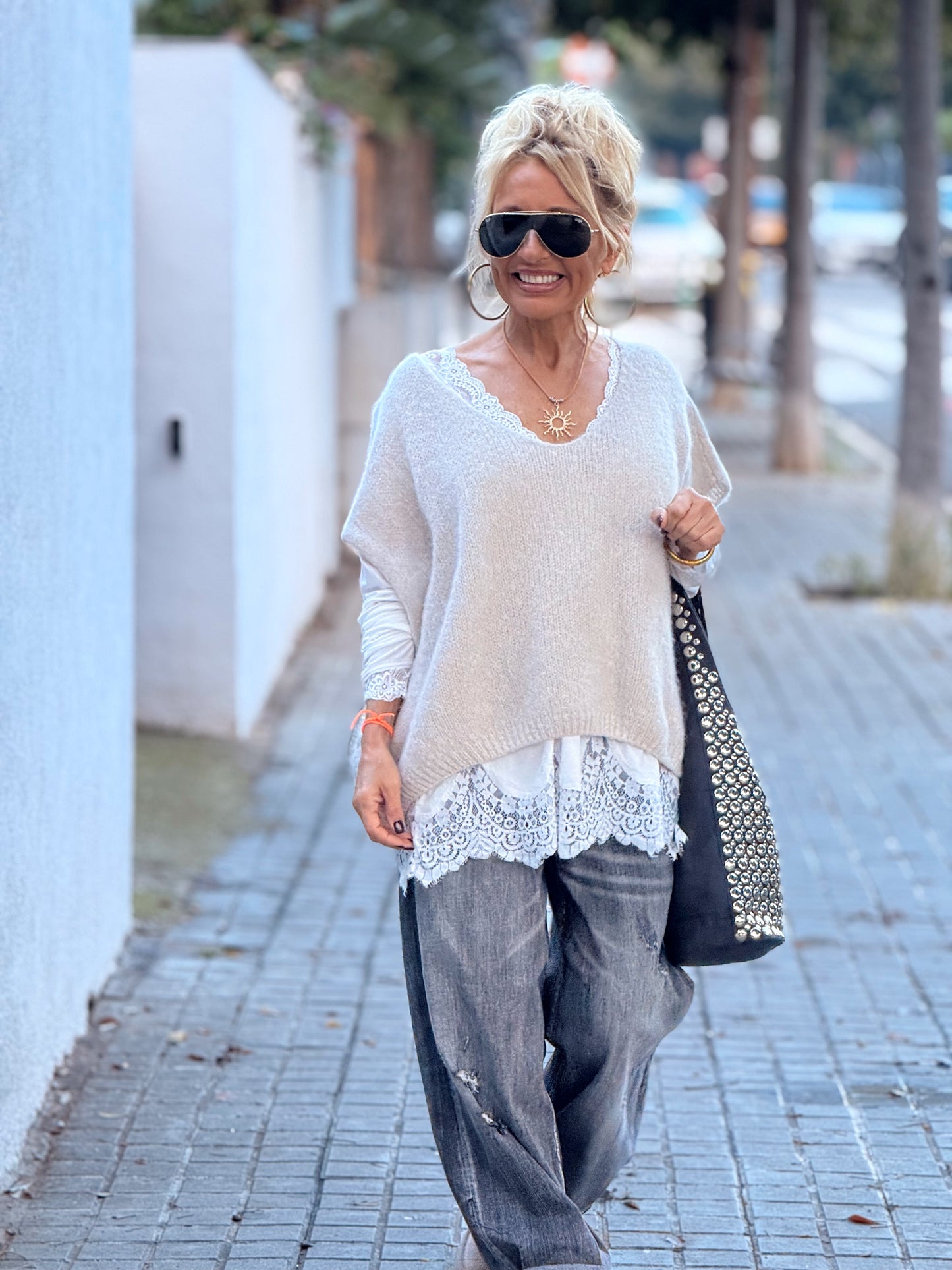 JERSEY-CHALECO DE PUNTO SUPER OVERSIZE LUANA MULTICOLOR