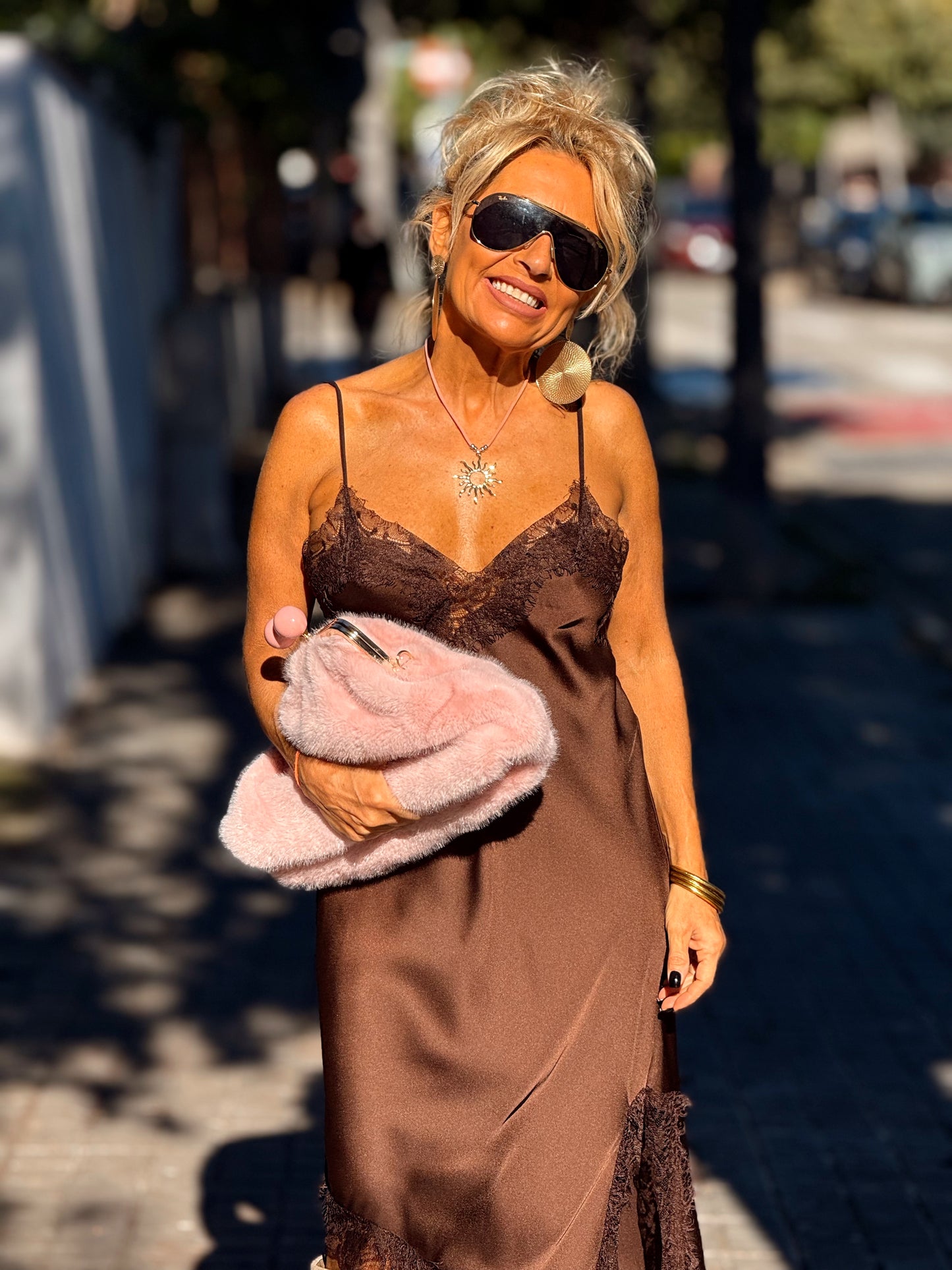 VESTIDO LENCERO LOLA MARRÓN