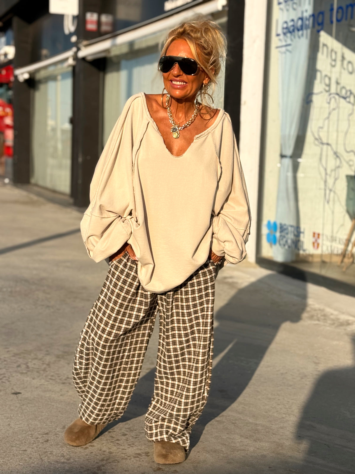 PANTALON CUADROS PETER MOKA