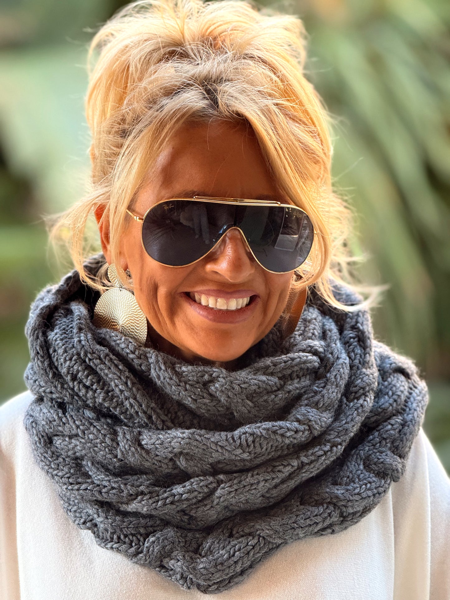 BUFANDA CUELLO DE PUNTO TRENZADO  MULTICOLOR