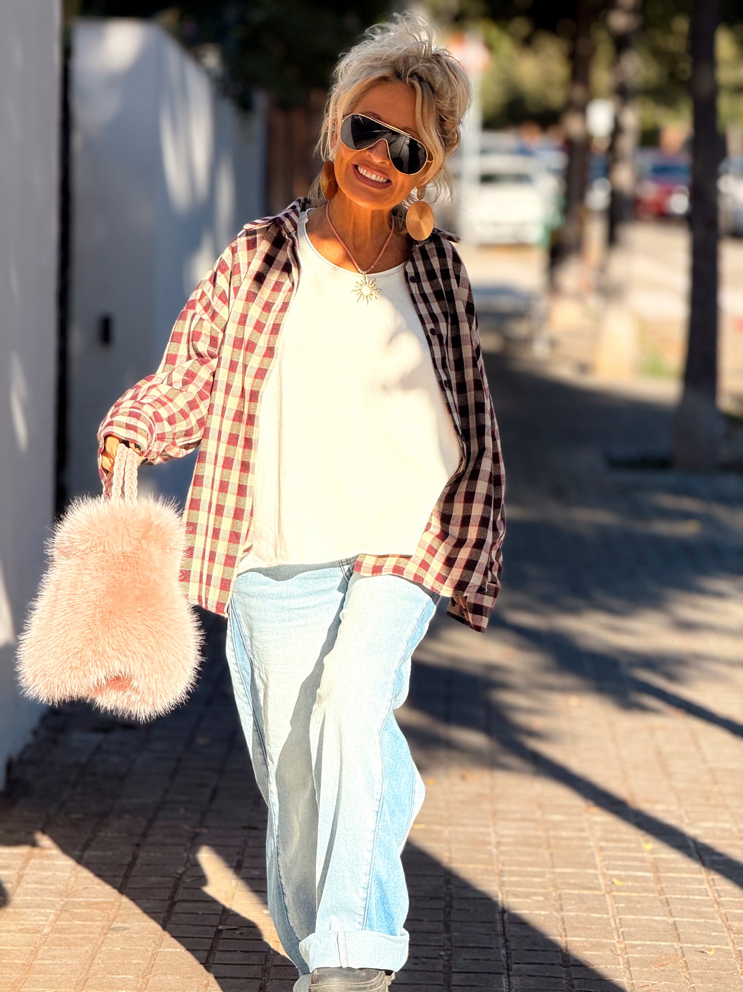 CAMISA CUADROS GRANATE