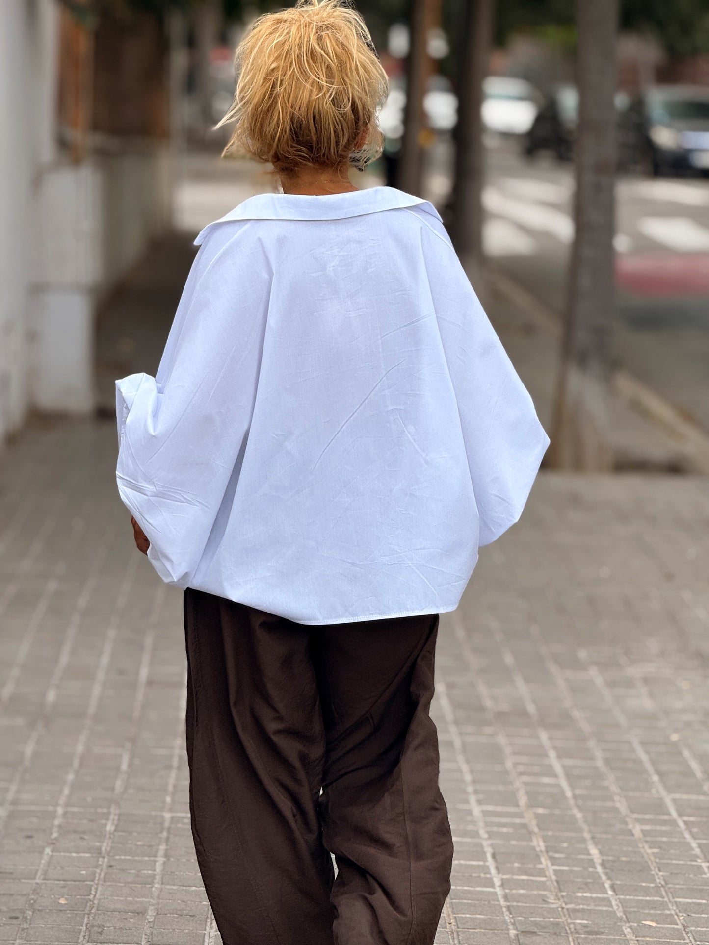 CAMISA CORTA CON BOTON MANGA BLANCO