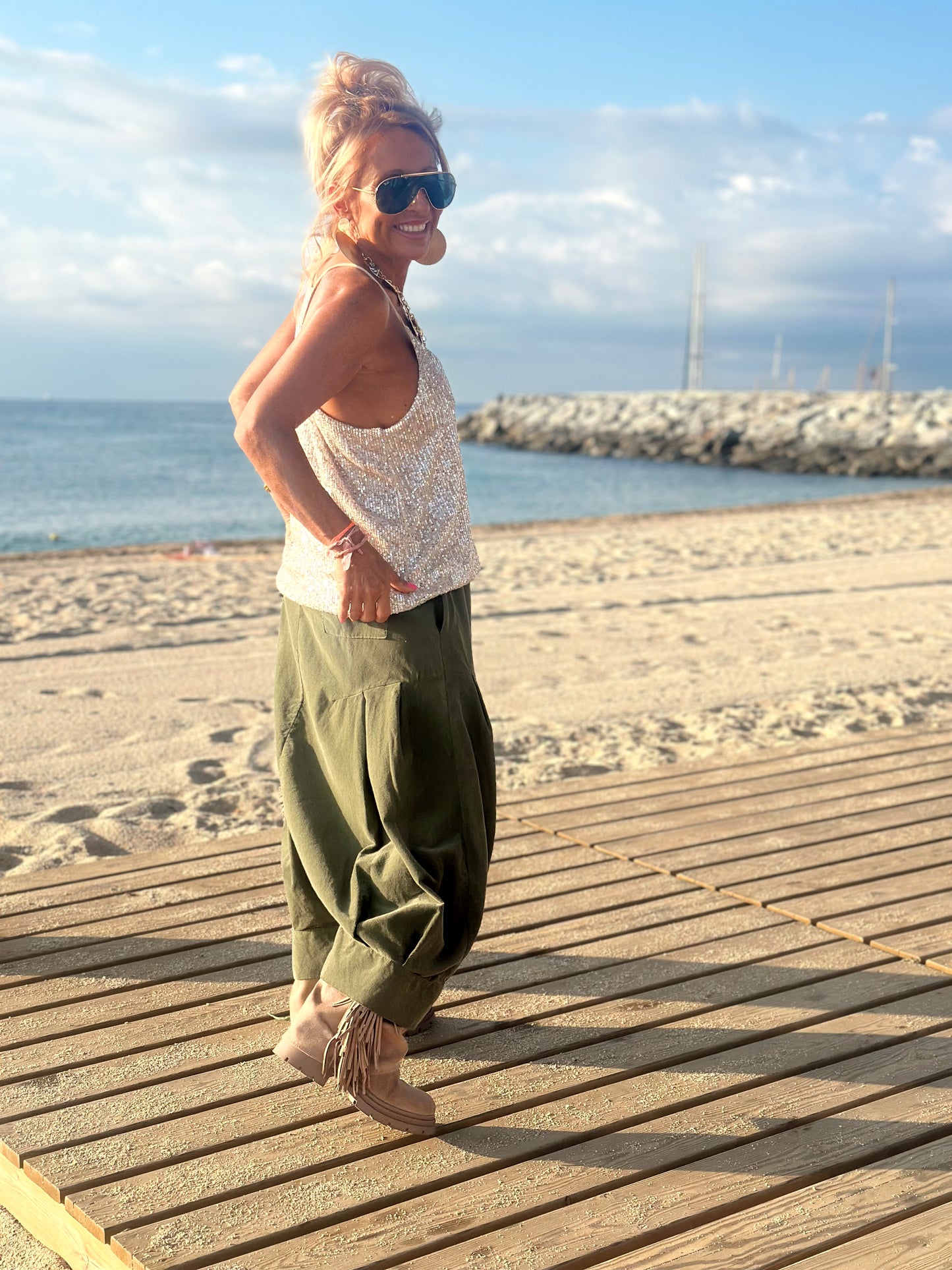 PANTALONES PANA CROPPED BAGGY OVERSIZE MULTICOLOR