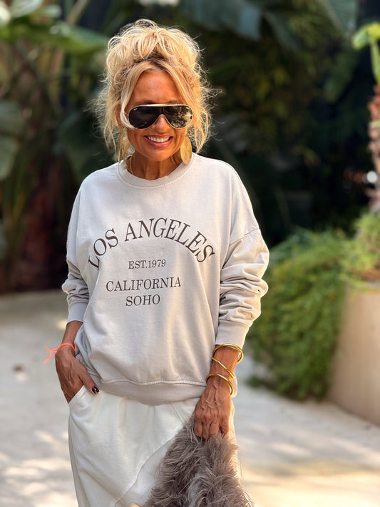 SUDADERA LOS ANGELES BEIGE