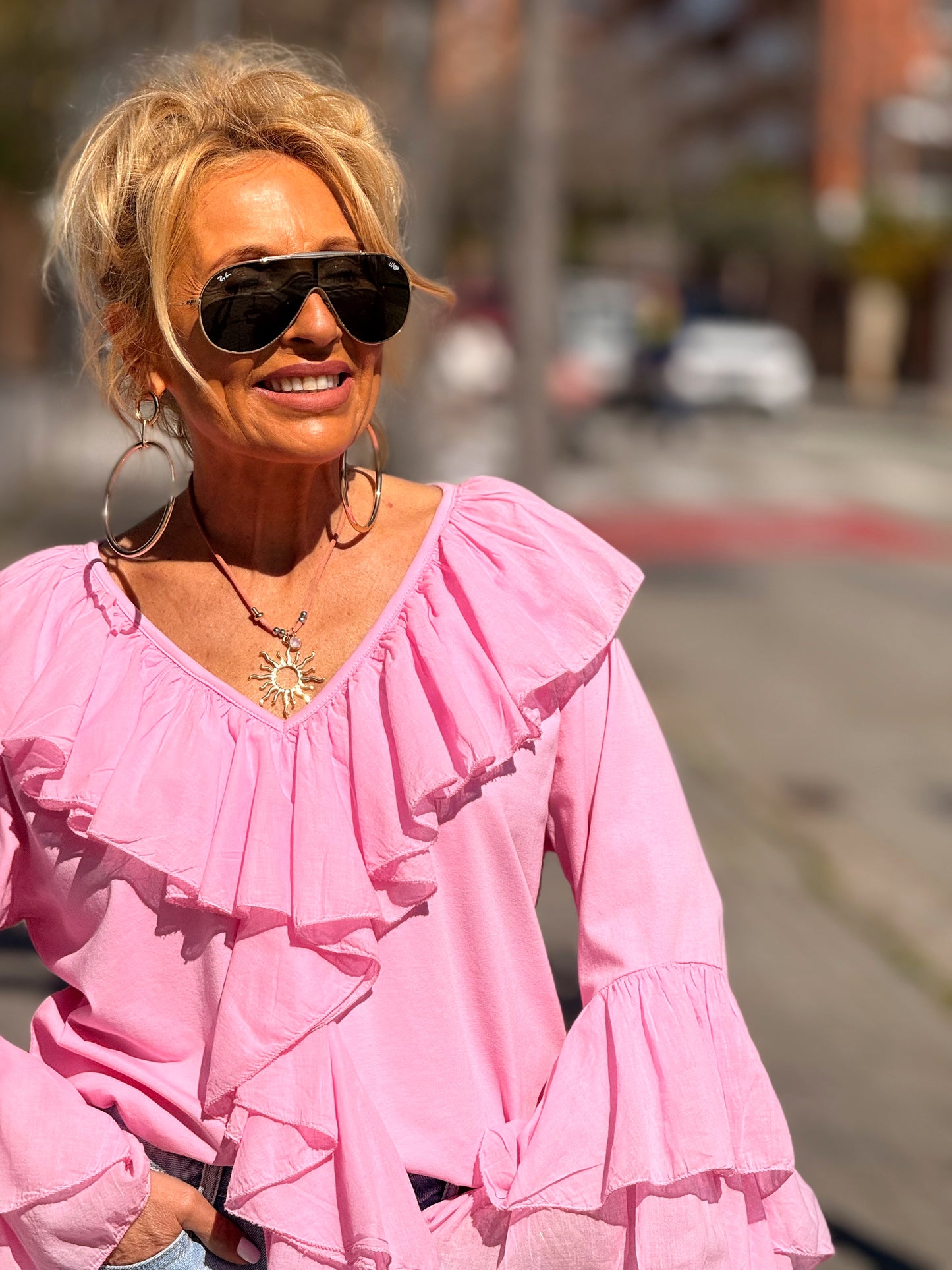 BLUSA VOLANTE MULTICOLOR