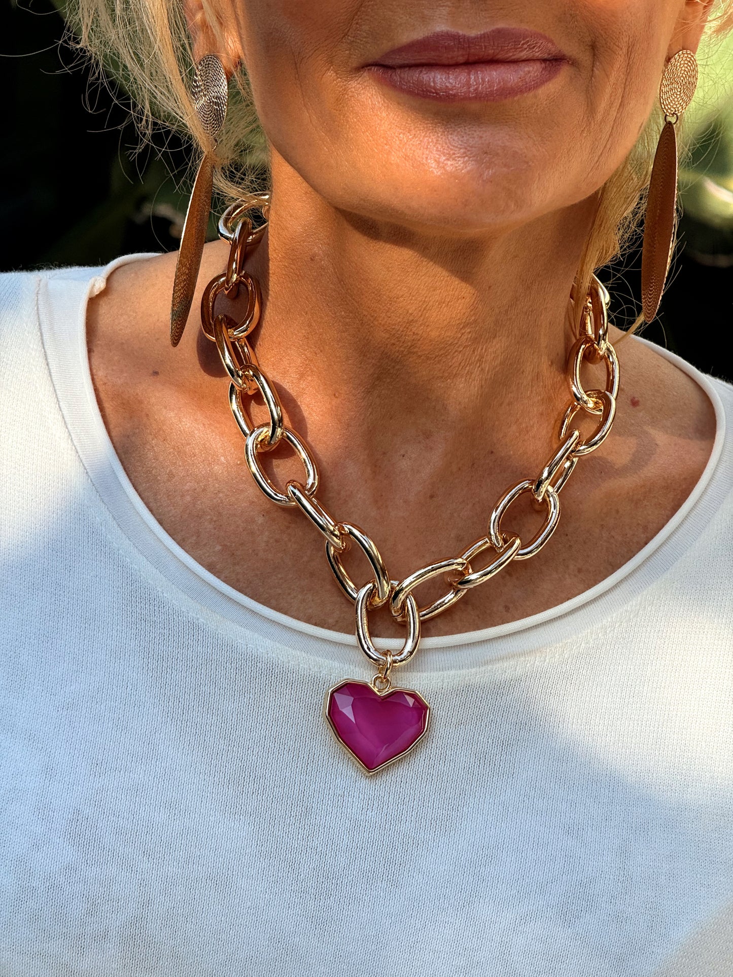 CADENA CON CORAZON MULTICOLOR