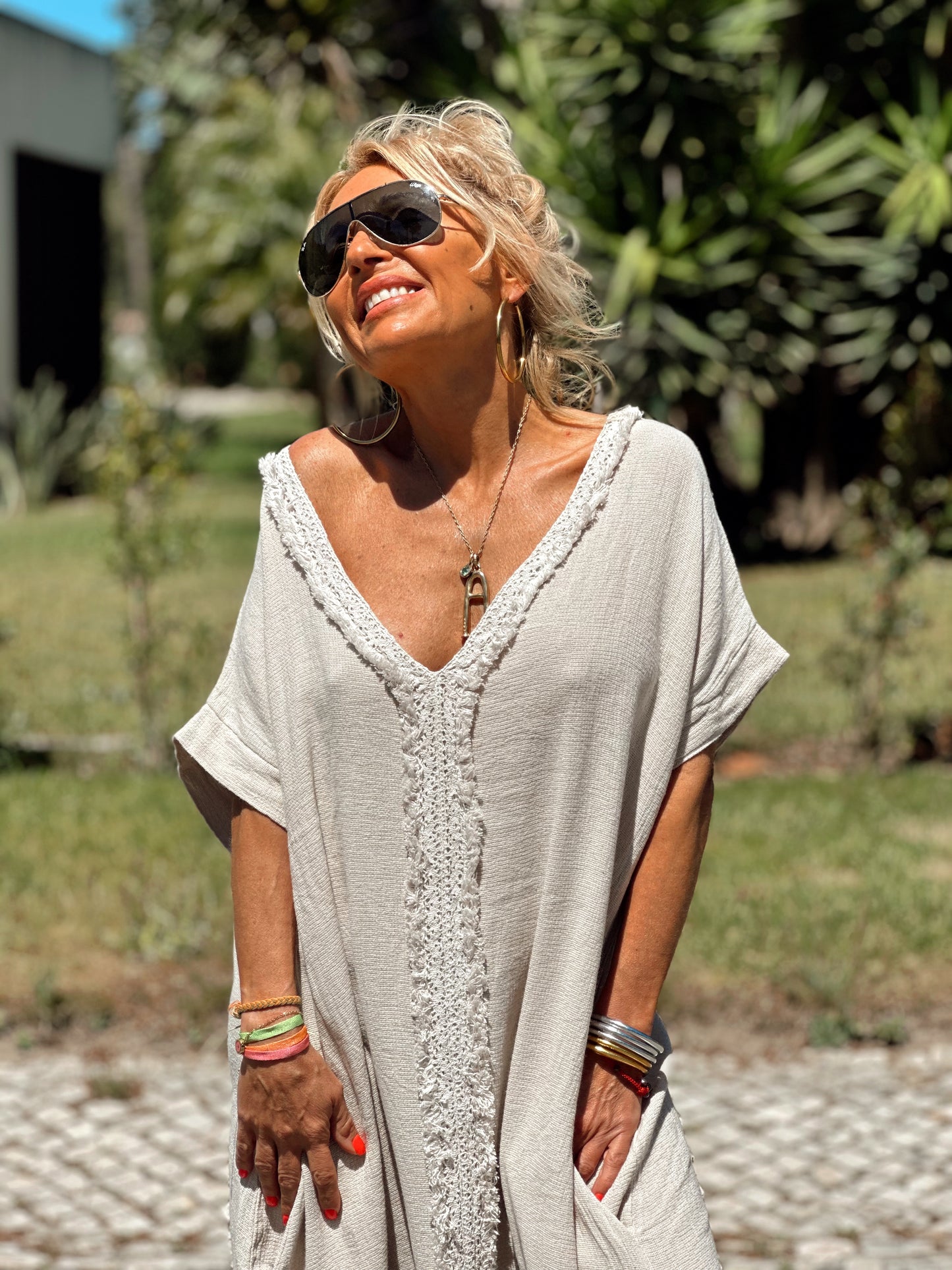 VESTIDO LARGO OVERSIZE JORDI BEIGE