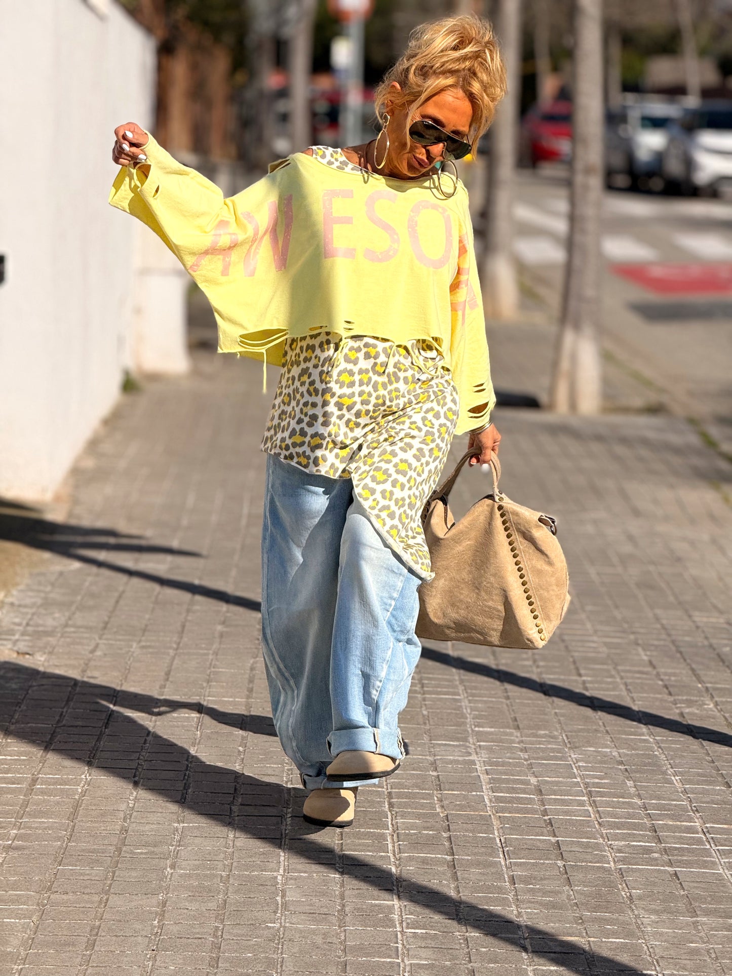 TOP ASIMÉTRICO ANIMAL PRINT