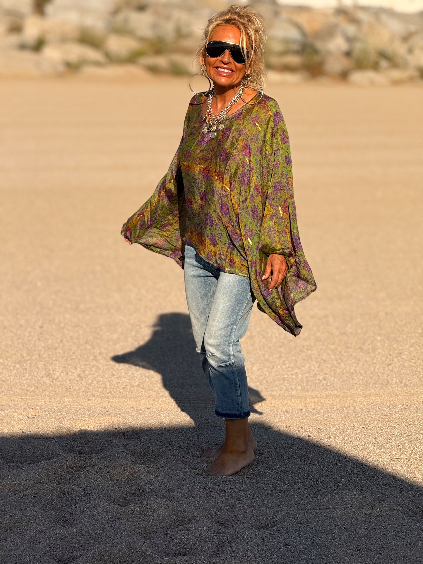 BLUSA-CAPA ESTAMPADO CREPE DE SEDA INDY MULTICOLOR