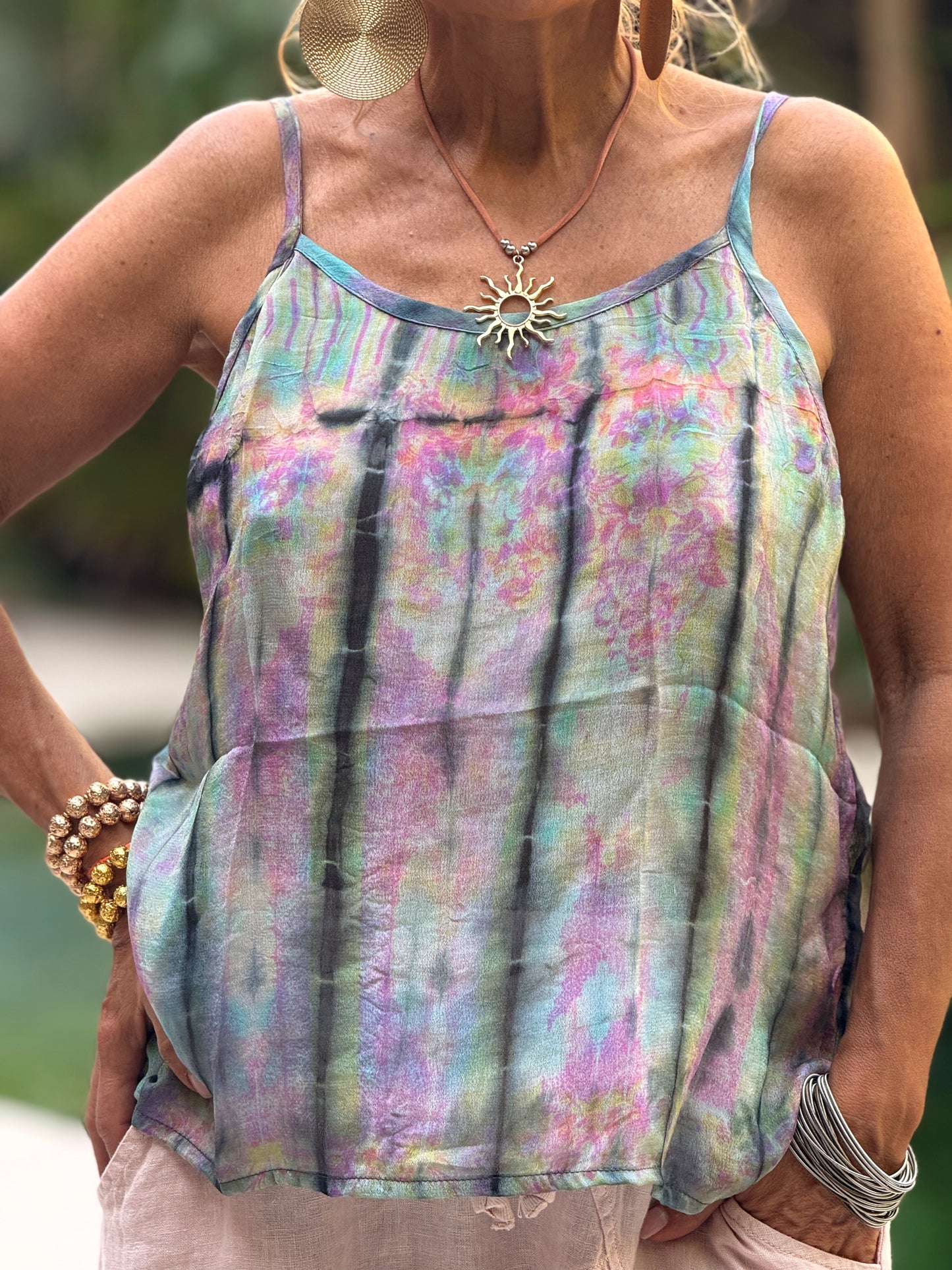 TOP TIRANTES CREPE SEDA INDY MULTICOLOR