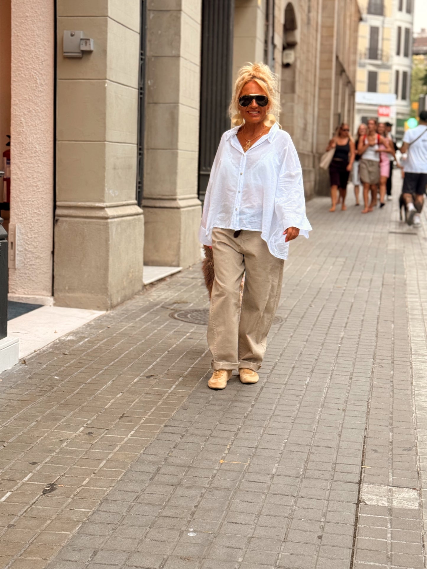 PANTALON CON CINTURÓN CAMILLE  MULTICOLOR