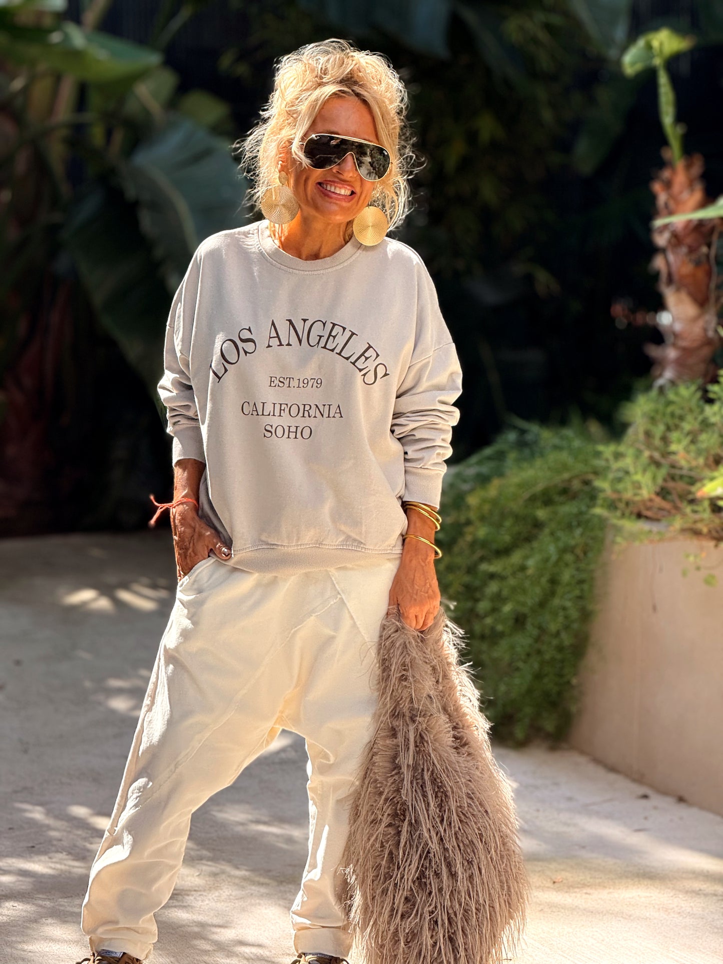 SUDADERA LOS ANGELES BEIGE