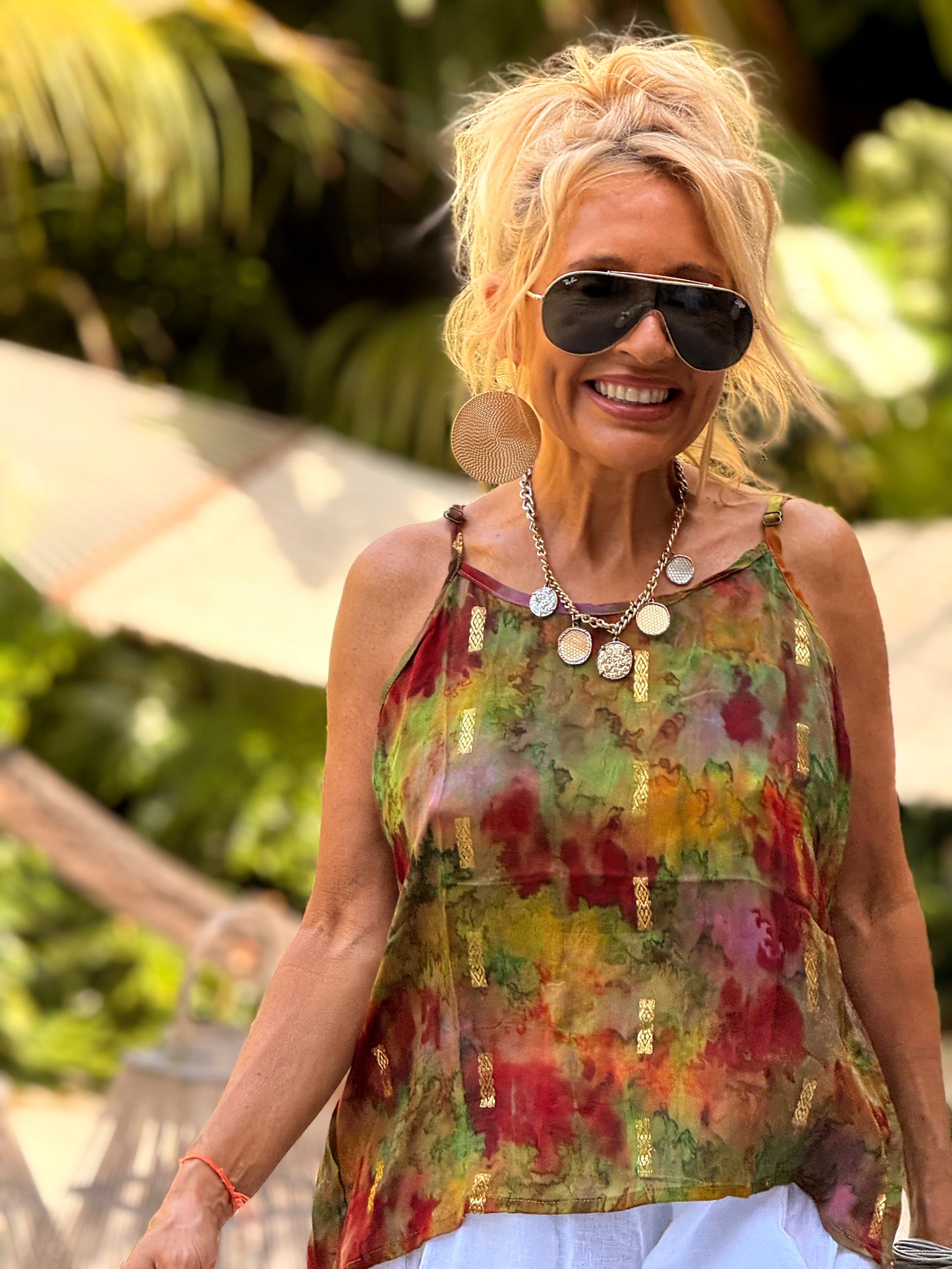 TOP TIRANTES CREPE SEDA INDY MULTICOLOR