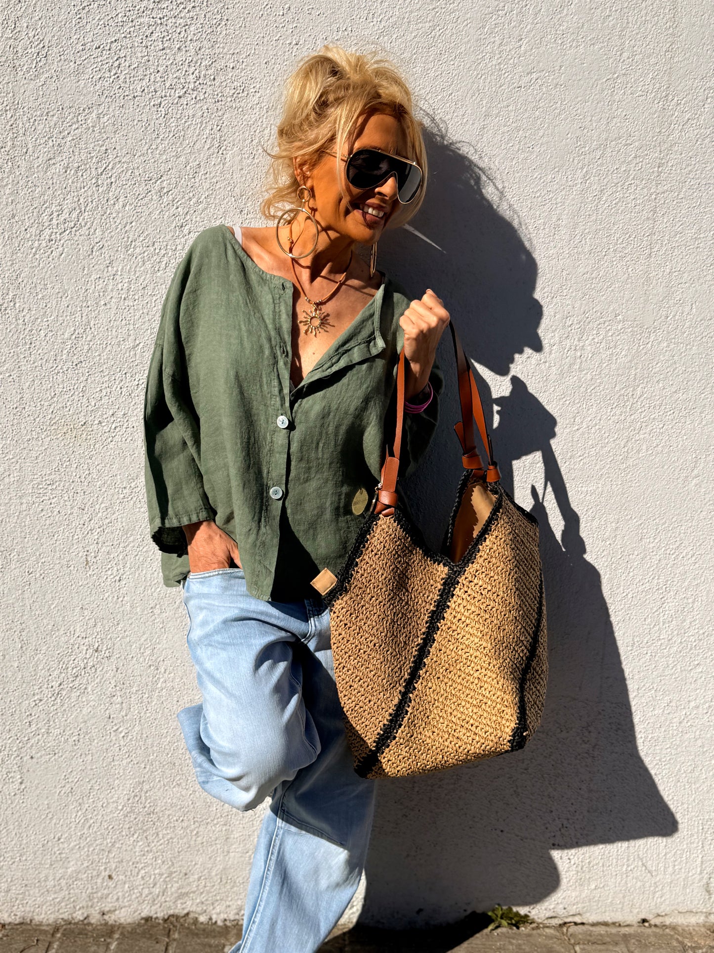 BLUSA DE LINO FABIO MULTICOLOR