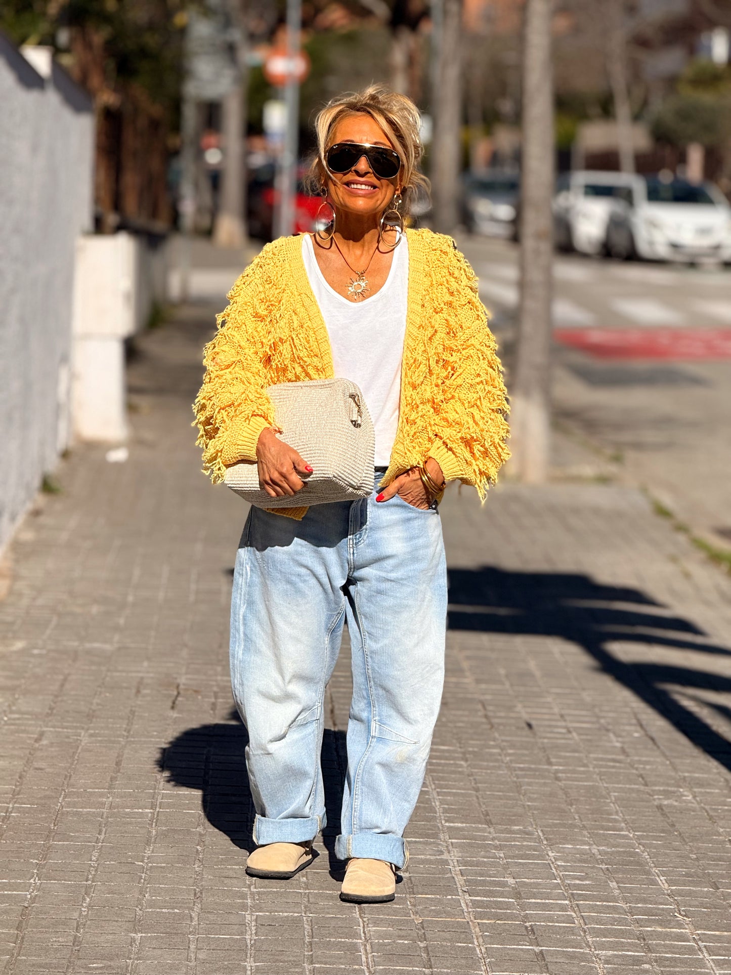 CARDIGAN CON FLECOS KEZIA MULTICOLOR