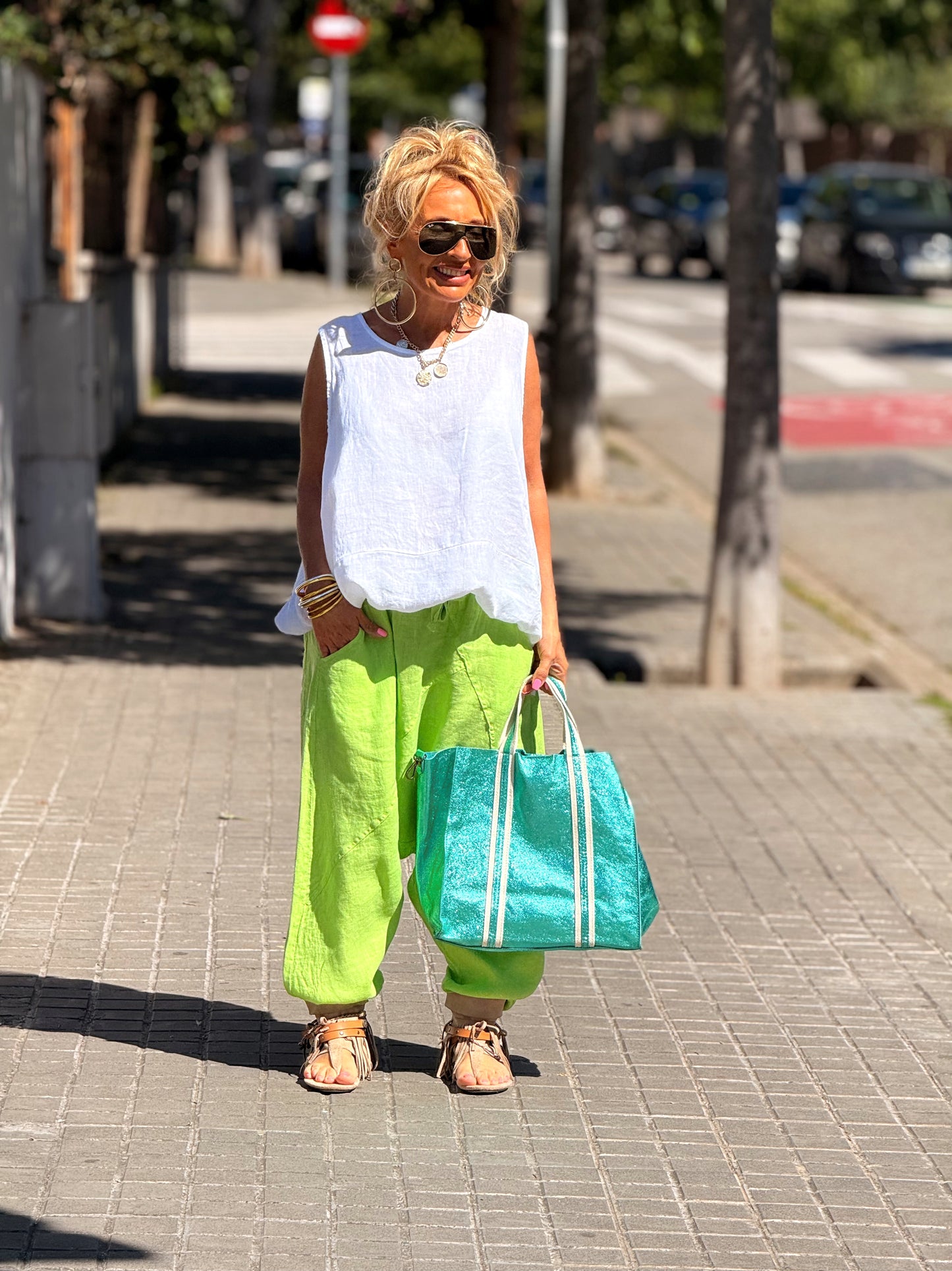 PANTALÓN BAGGY OVERSIZE LINO FLORENT MULTICOLOR