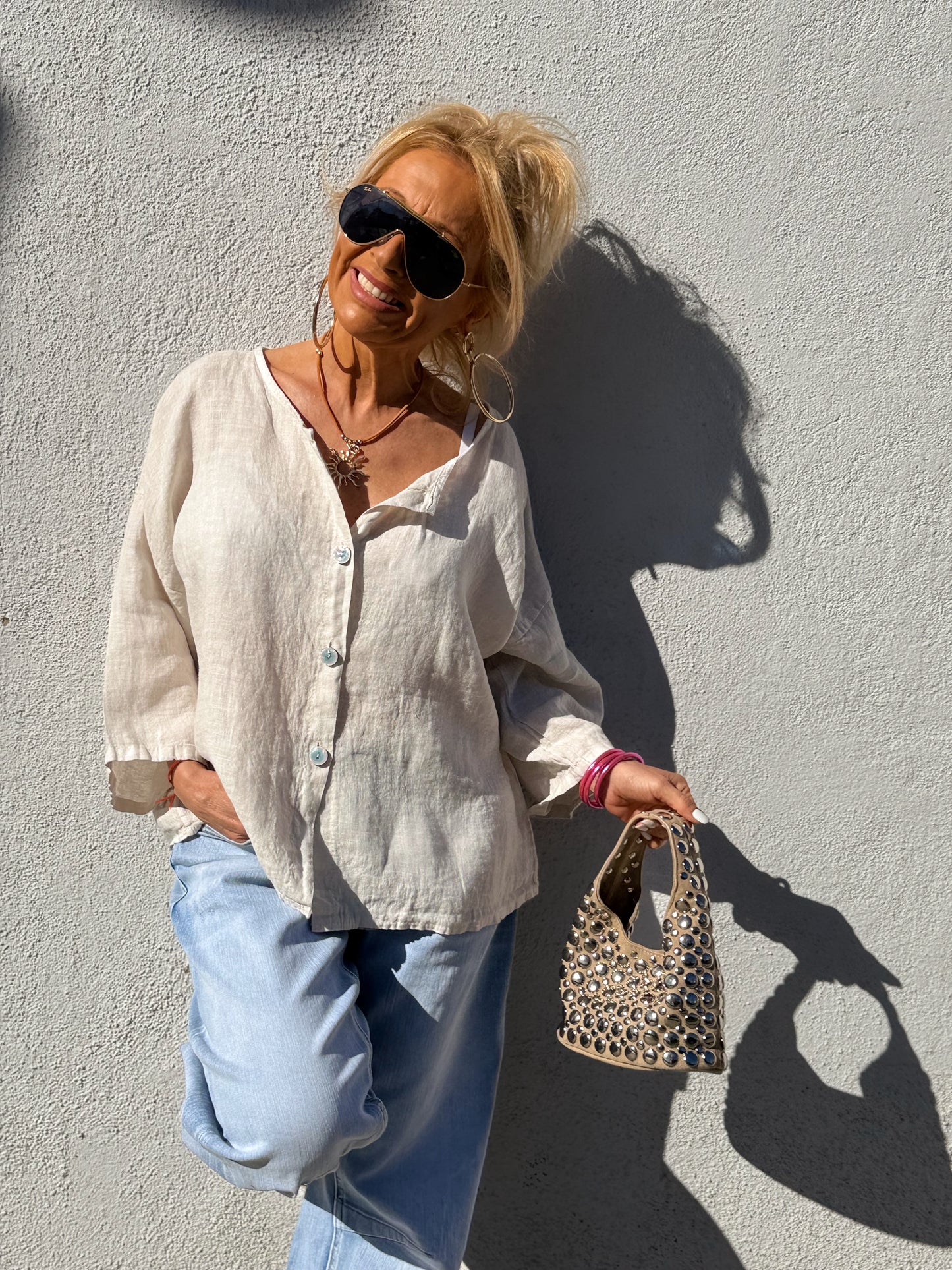 BLUSA DE LINO FABIO MULTICOLOR